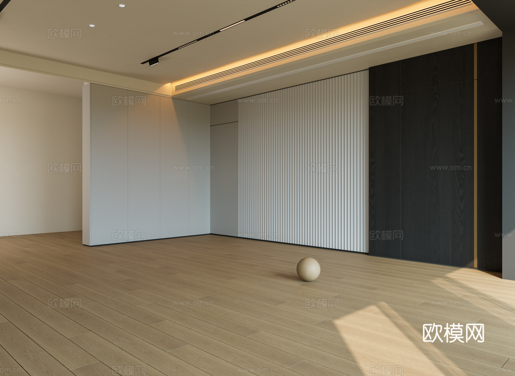 意式极简木地板 实木地板 卧室地板 工字铺地板3d模型