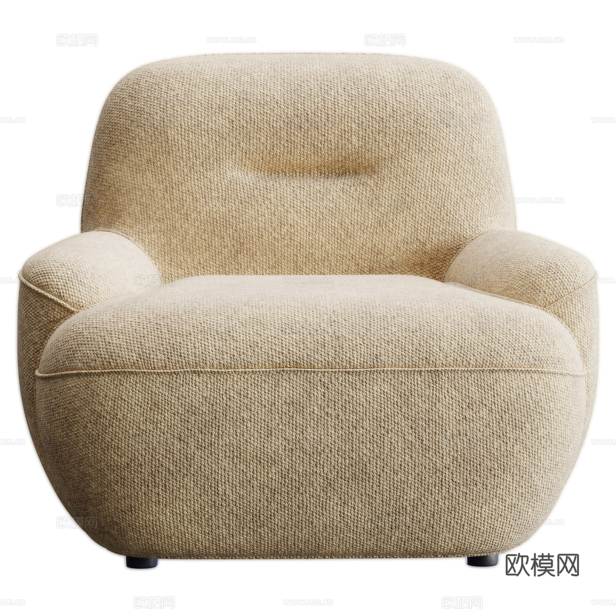 现代奶油风布艺休闲椅3d模型