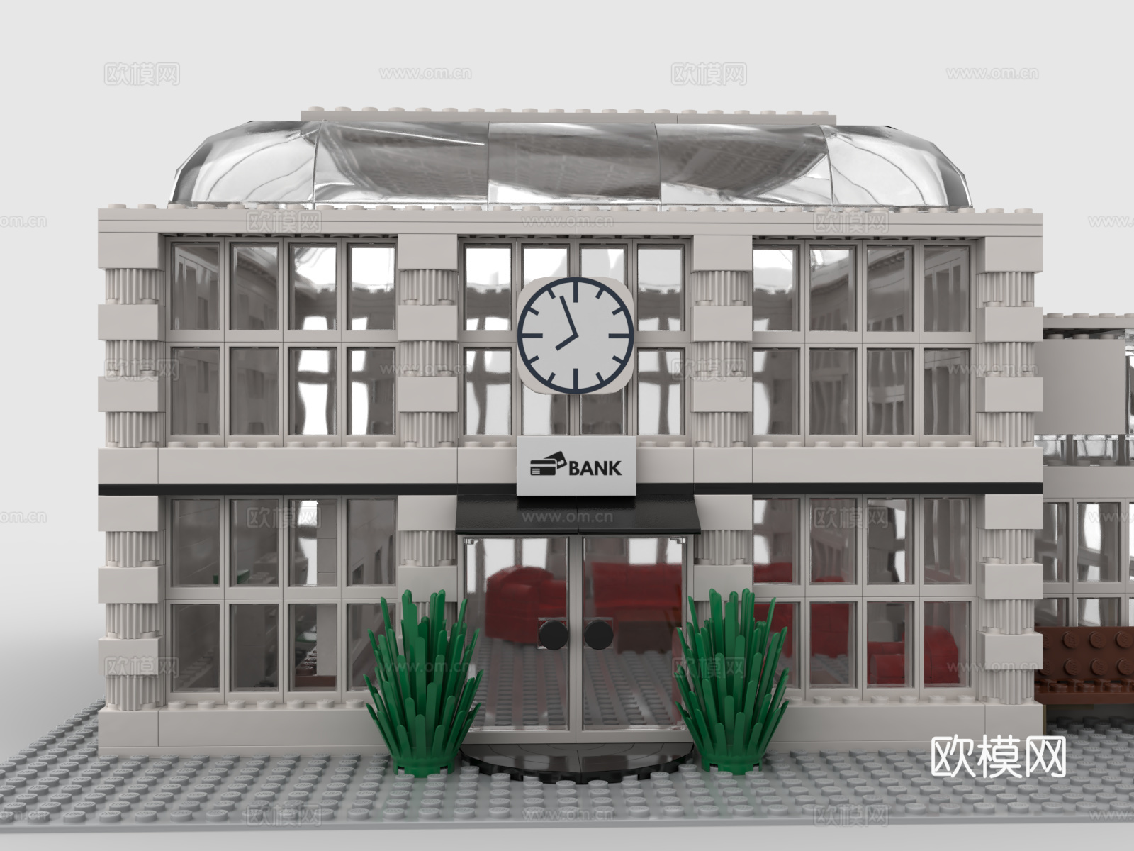 乐高 LEGO 玩具 积木 建筑 银行3d模型