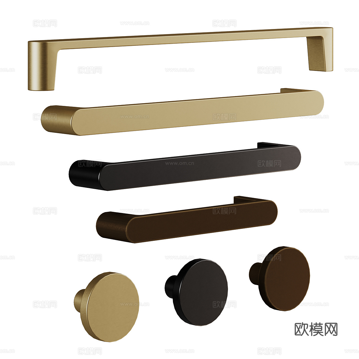 现代意式轻奢柜门拉手3d模型