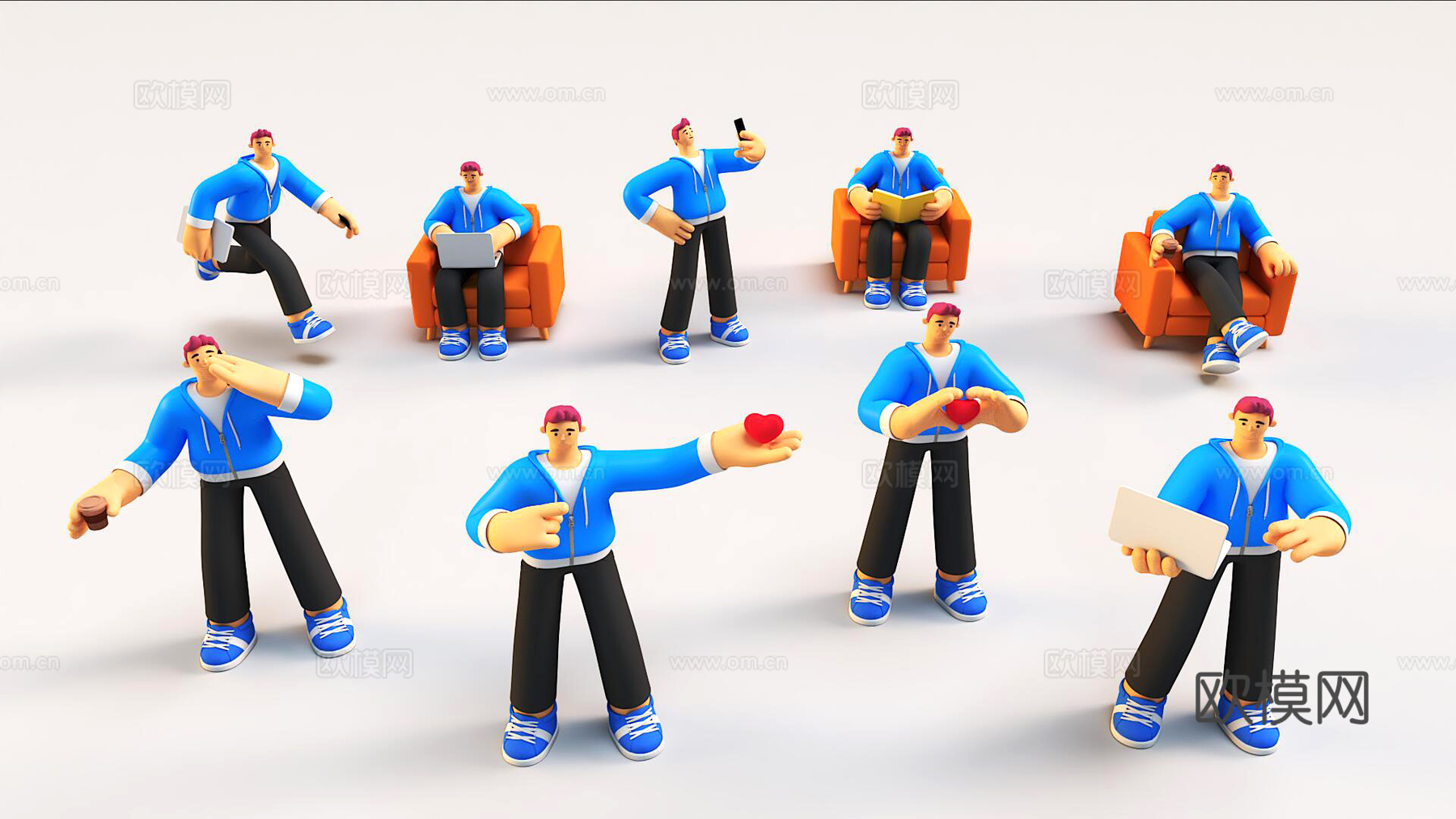 Q版男人3d模型