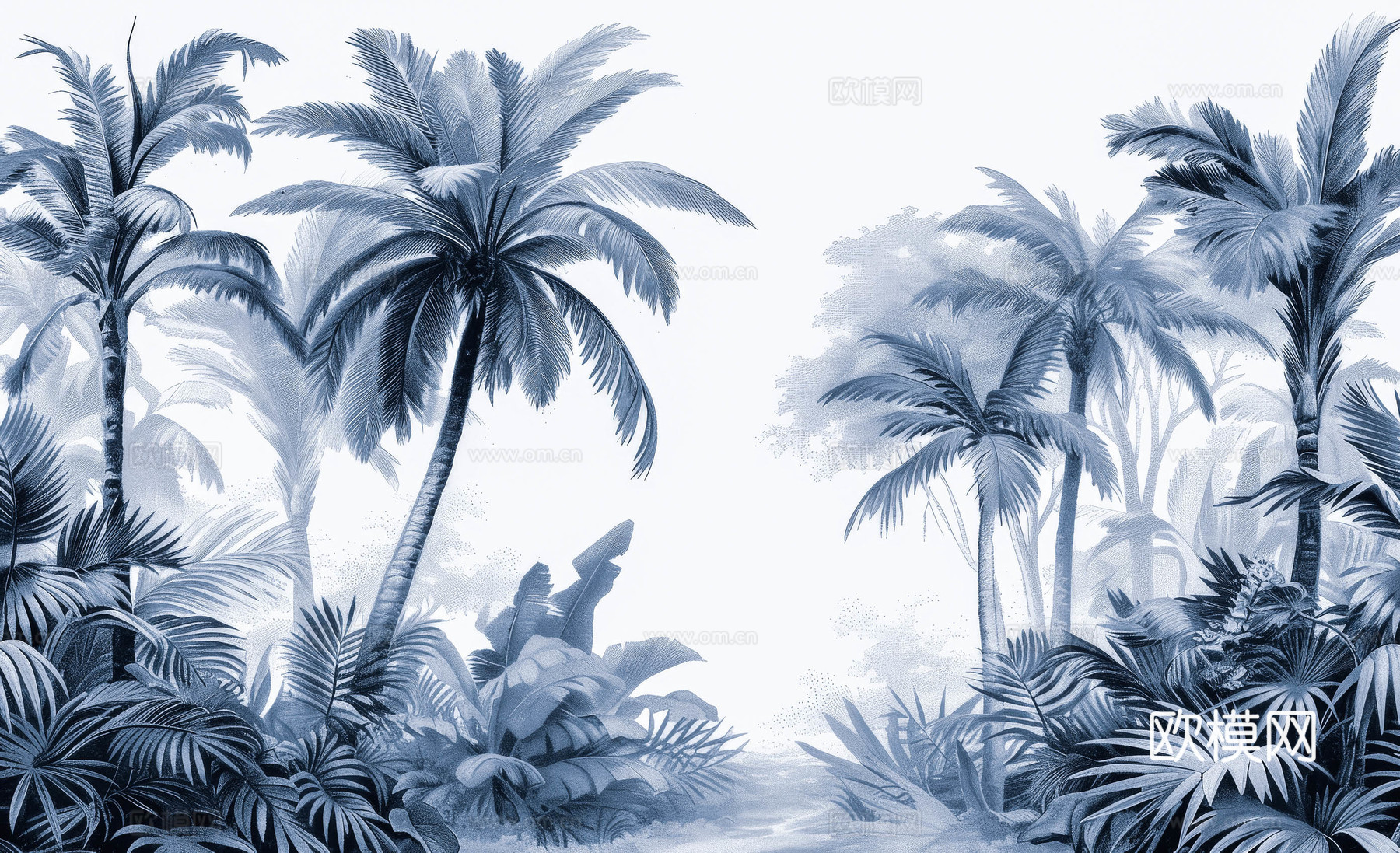 欧式田园热带雨林壁纸下载（渲染图2）