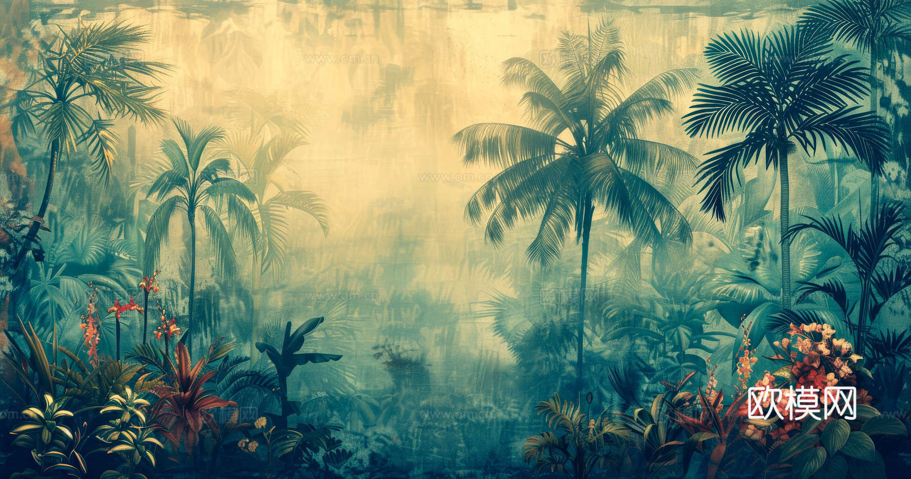 欧式田园热带雨林壁纸下载（渲染图3）