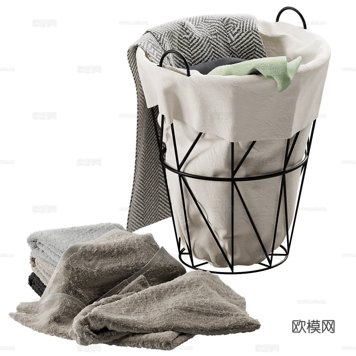 洗衣篮 收纳篮3d模型