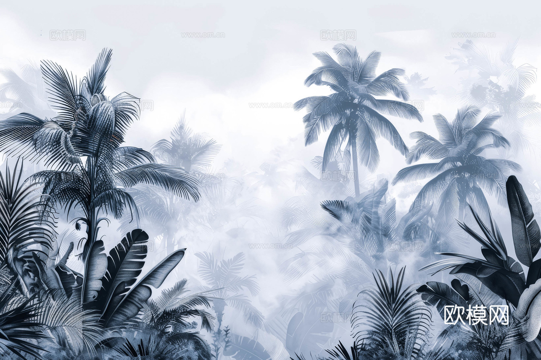 欧式田园热带雨林壁纸下载（渲染图2）