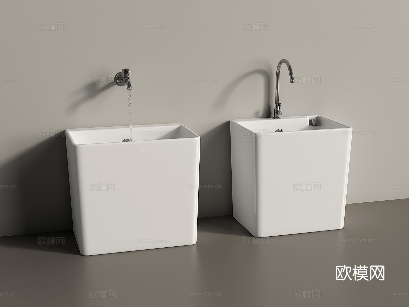 现代拖把池墩布池3d模型