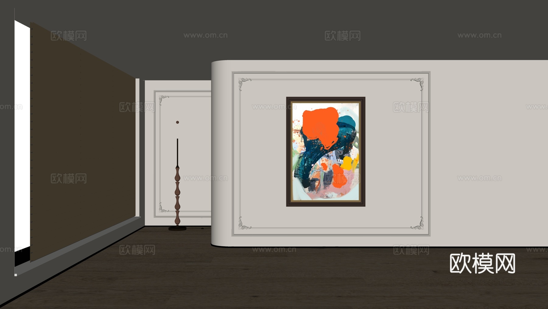 美式装饰画su模型