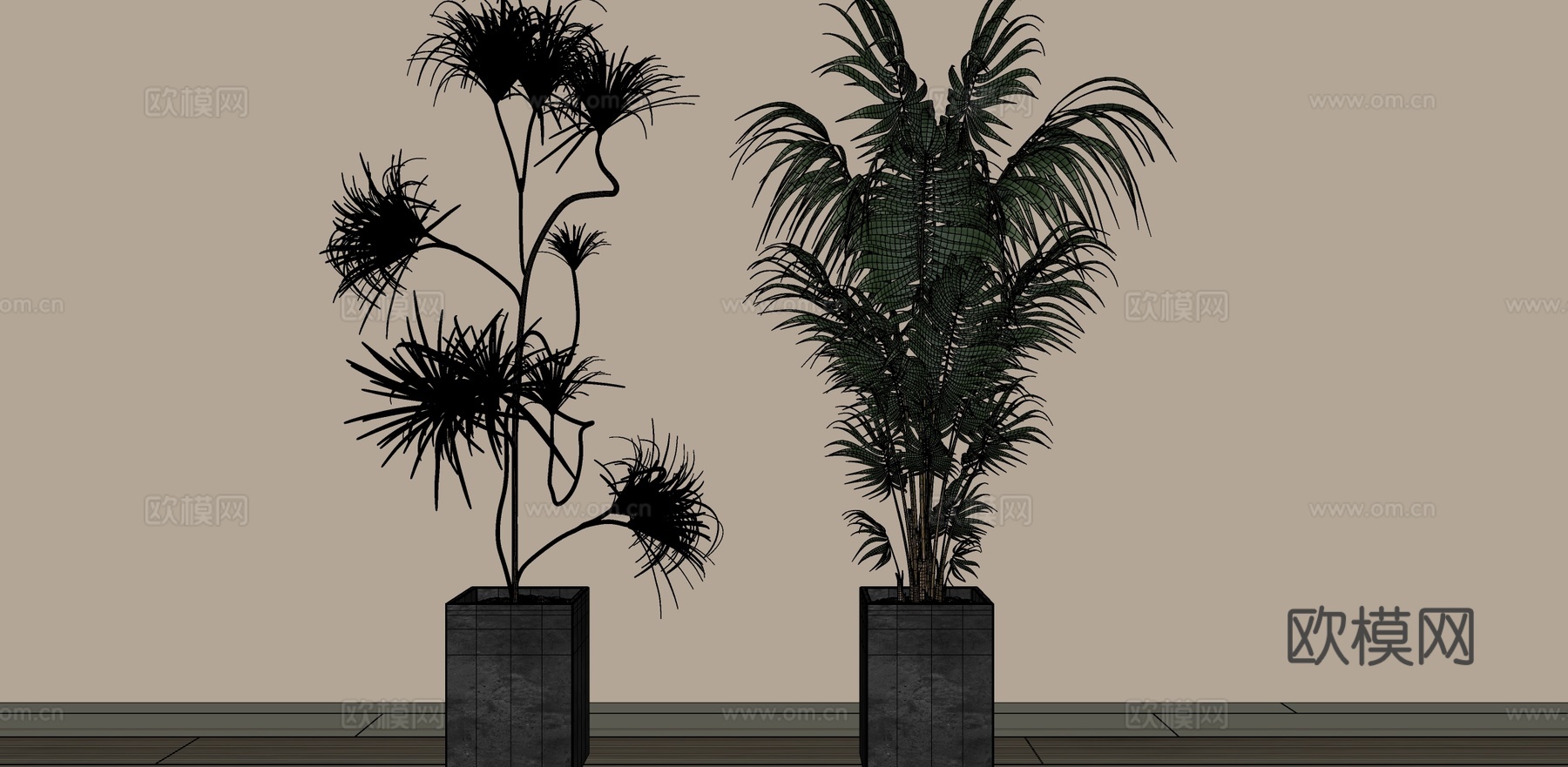 盆栽绿植su模型