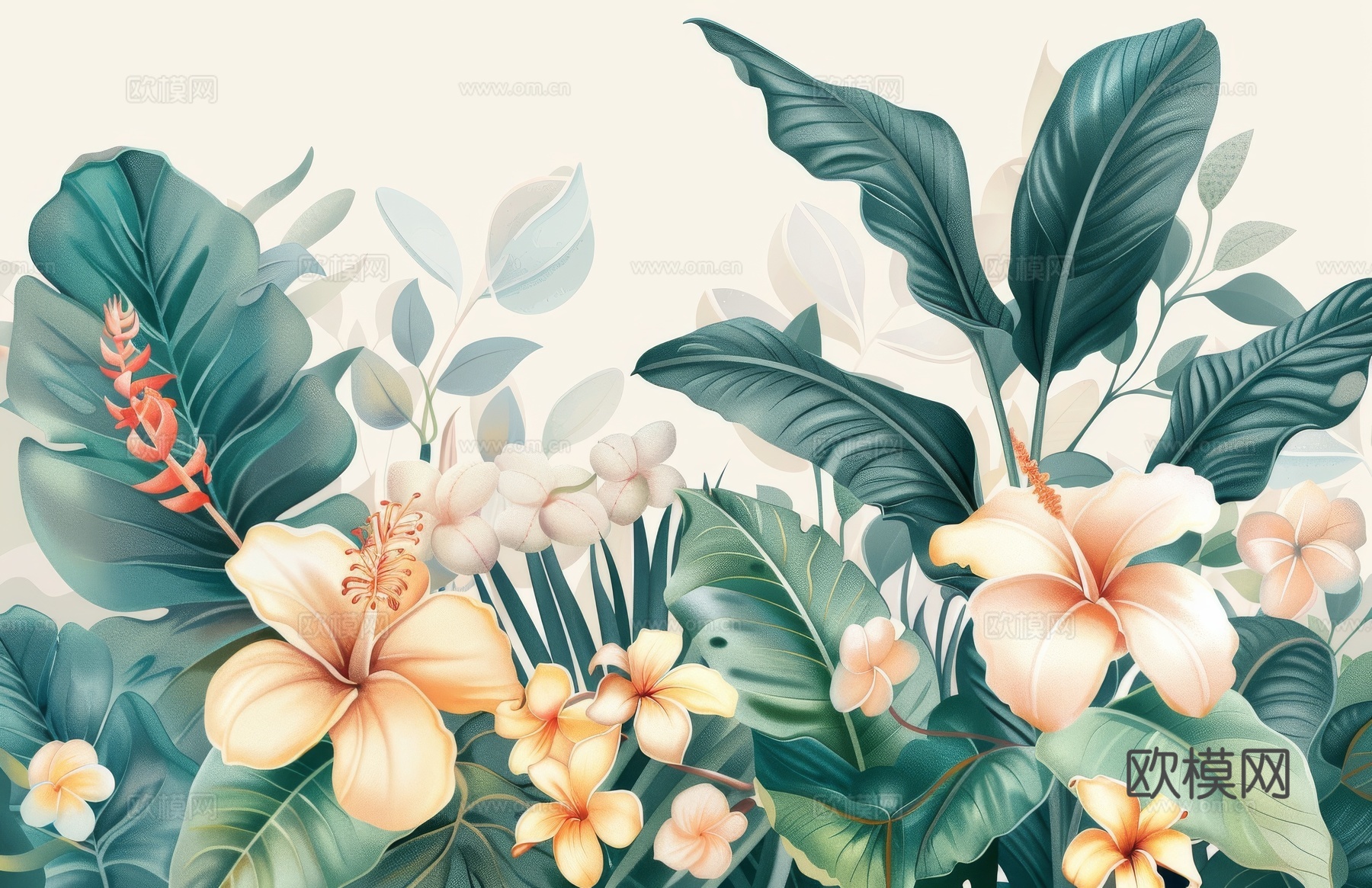 欧式田园热带雨林壁纸下载（渲染图5）