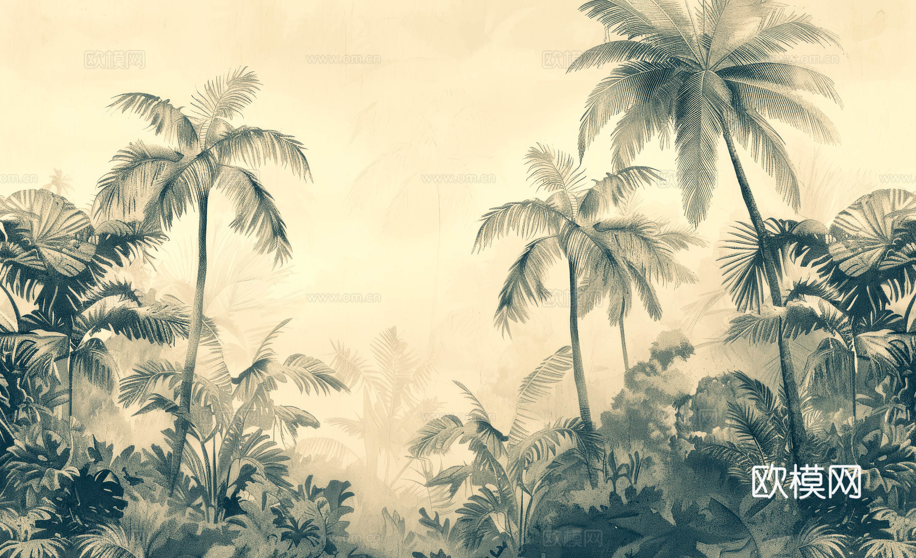 欧式田园热带雨林壁纸下载（渲染图7）