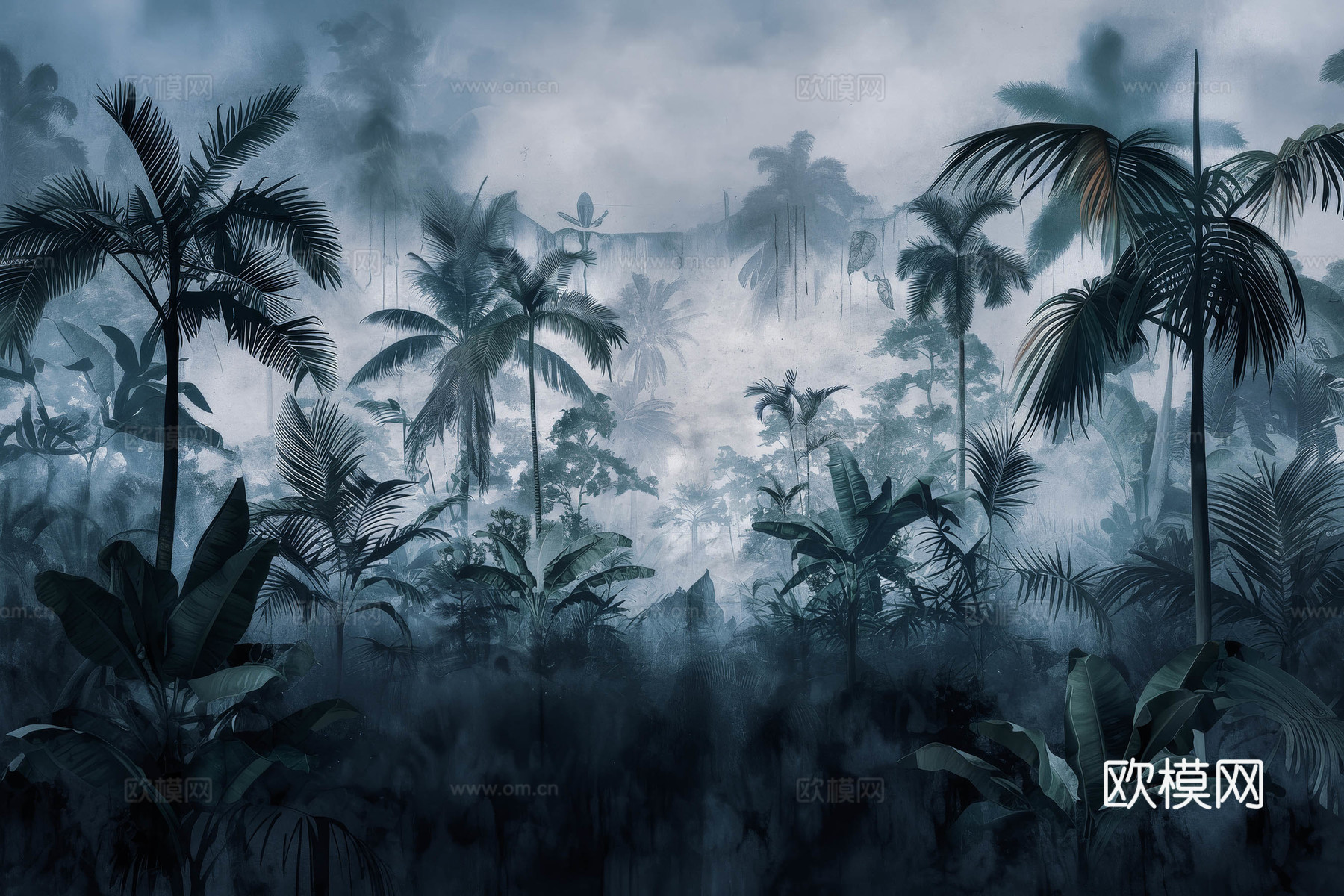 欧式田园热带雨林壁纸下载（渲染图3）