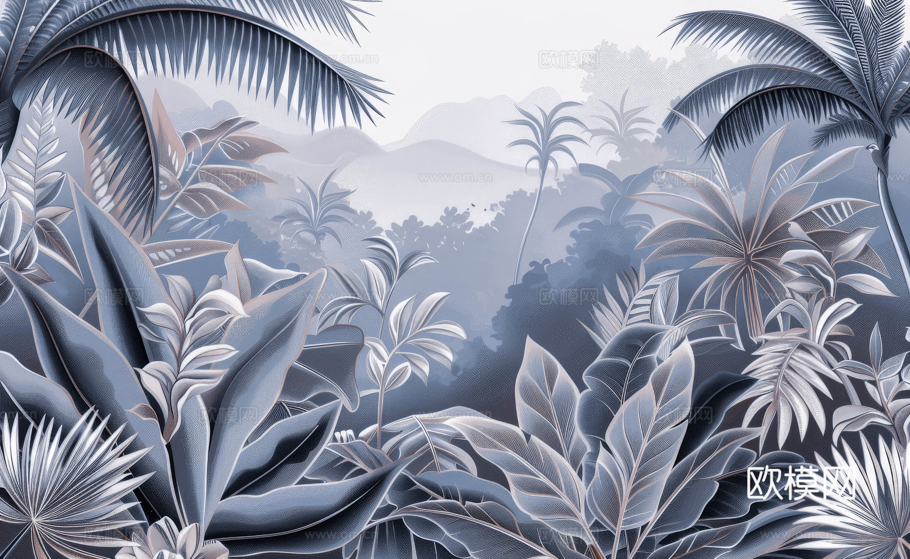 欧式田园热带雨林壁纸下载（渲染图2）