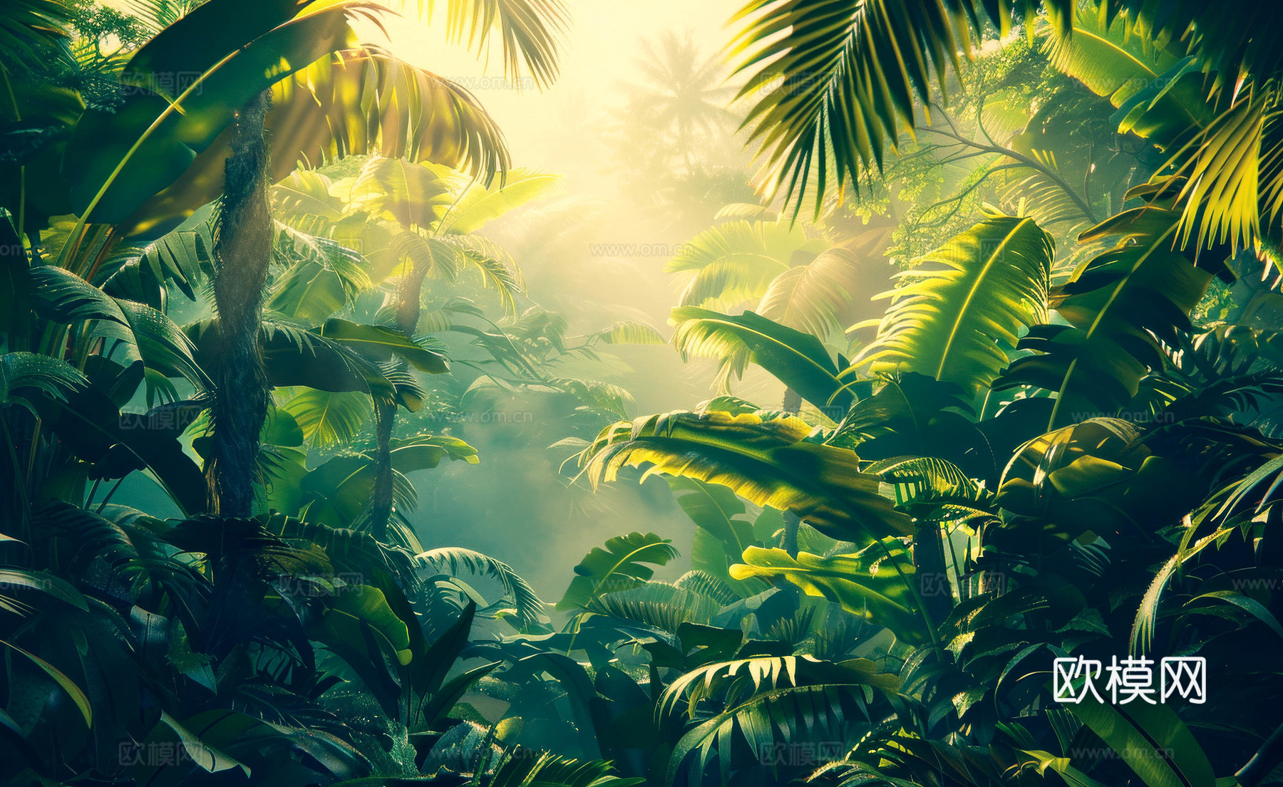 欧式田园热带雨林壁纸下载（渲染图8）