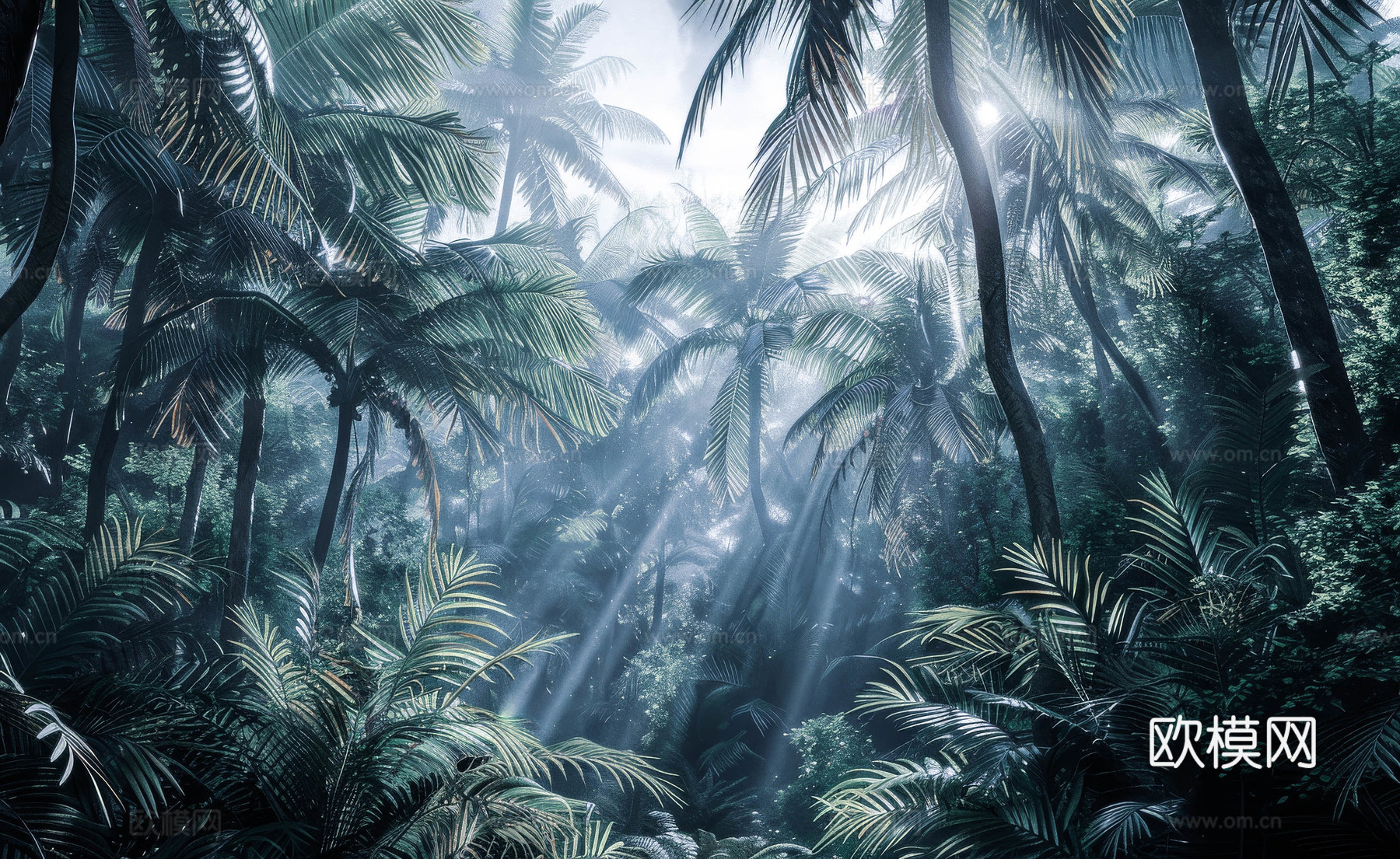 欧式田园热带雨林壁纸下载（渲染图8）