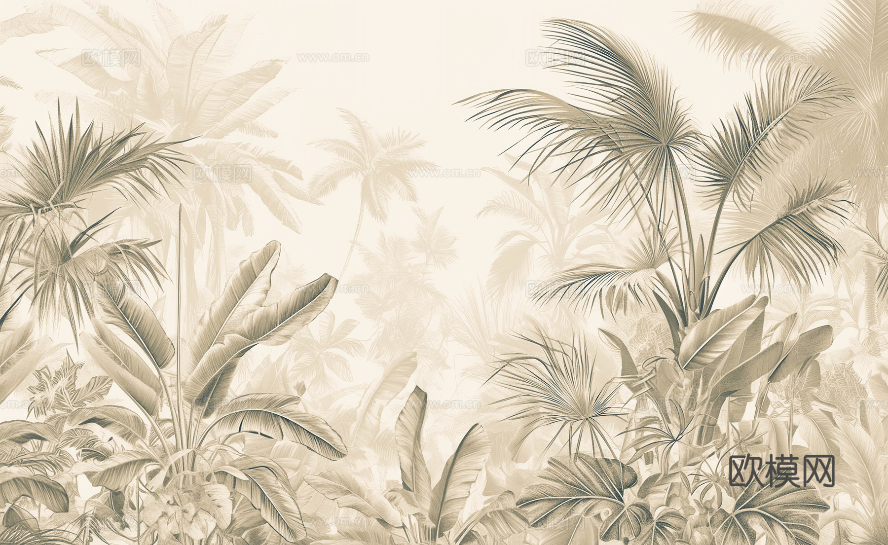 欧式田园热带雨林壁纸下载（渲染图5）