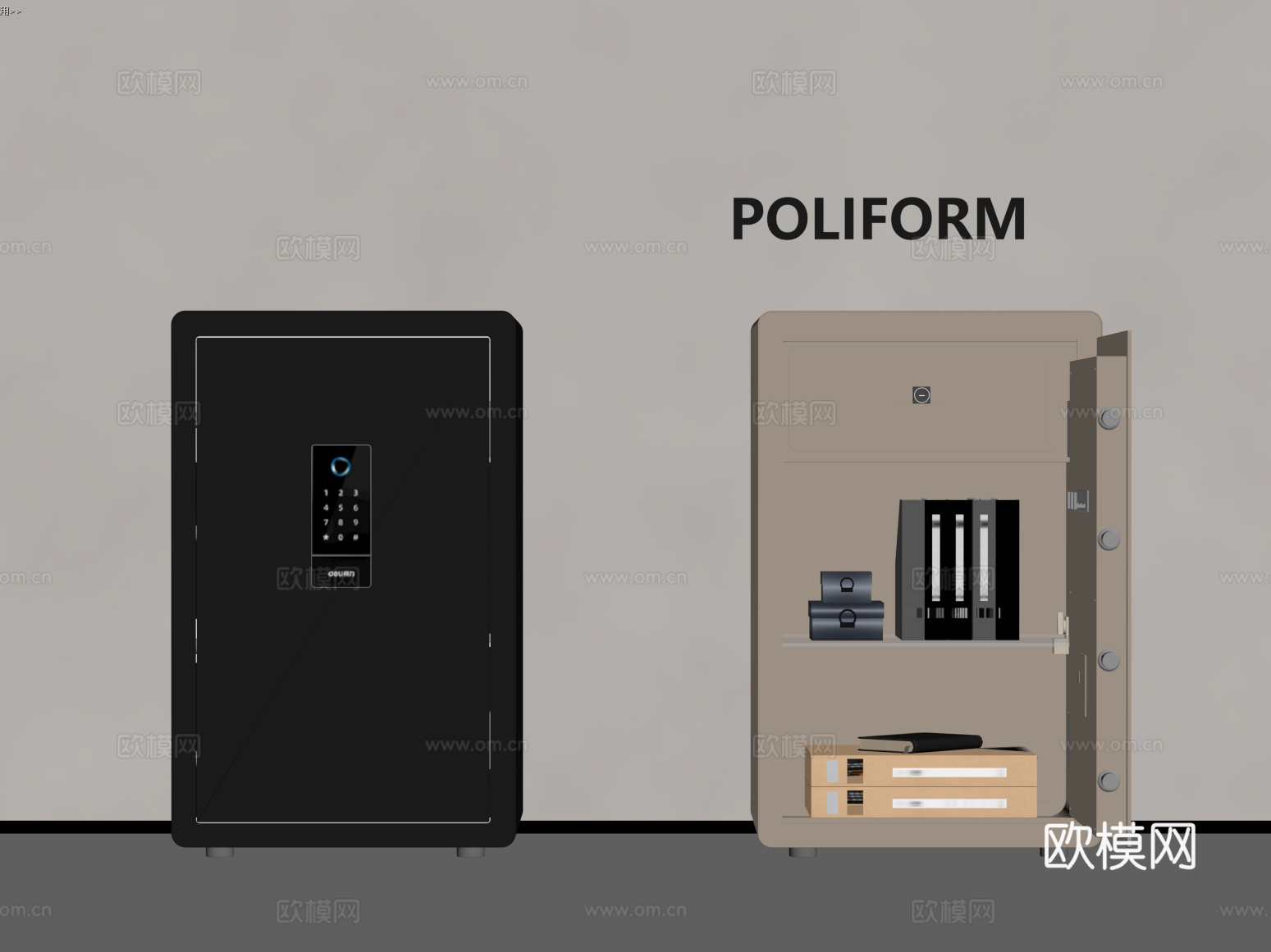 现代保险柜 保险箱su模型