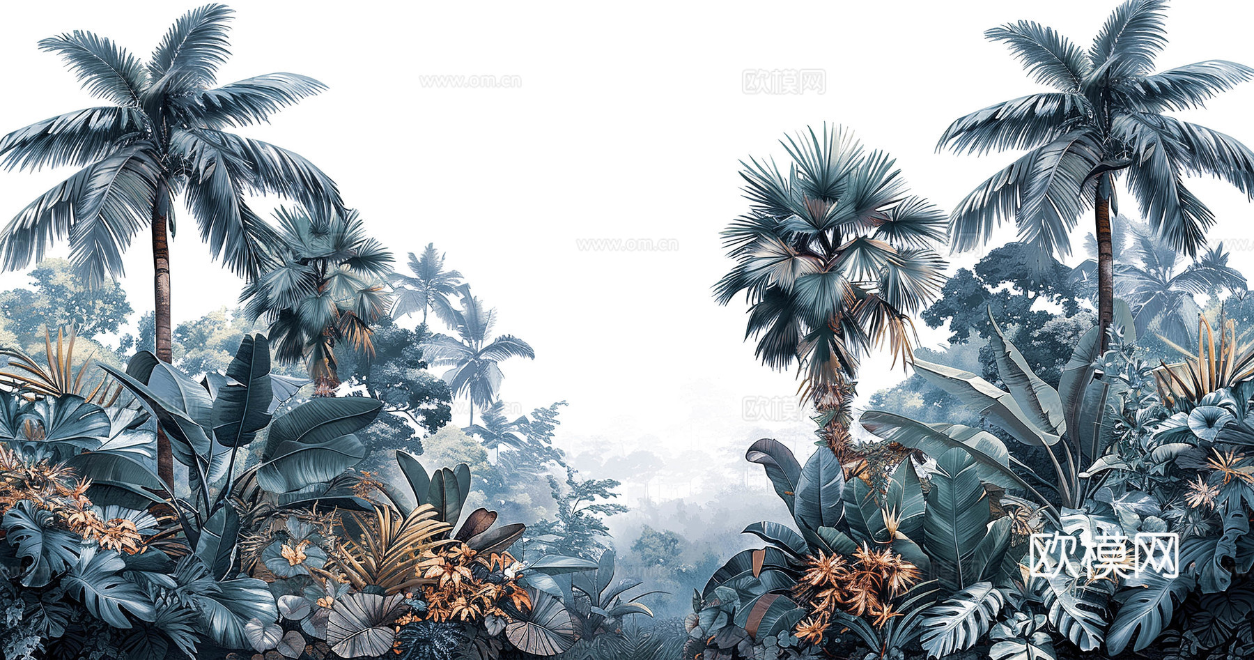 欧式田园热带雨林壁纸下载（渲染图8）