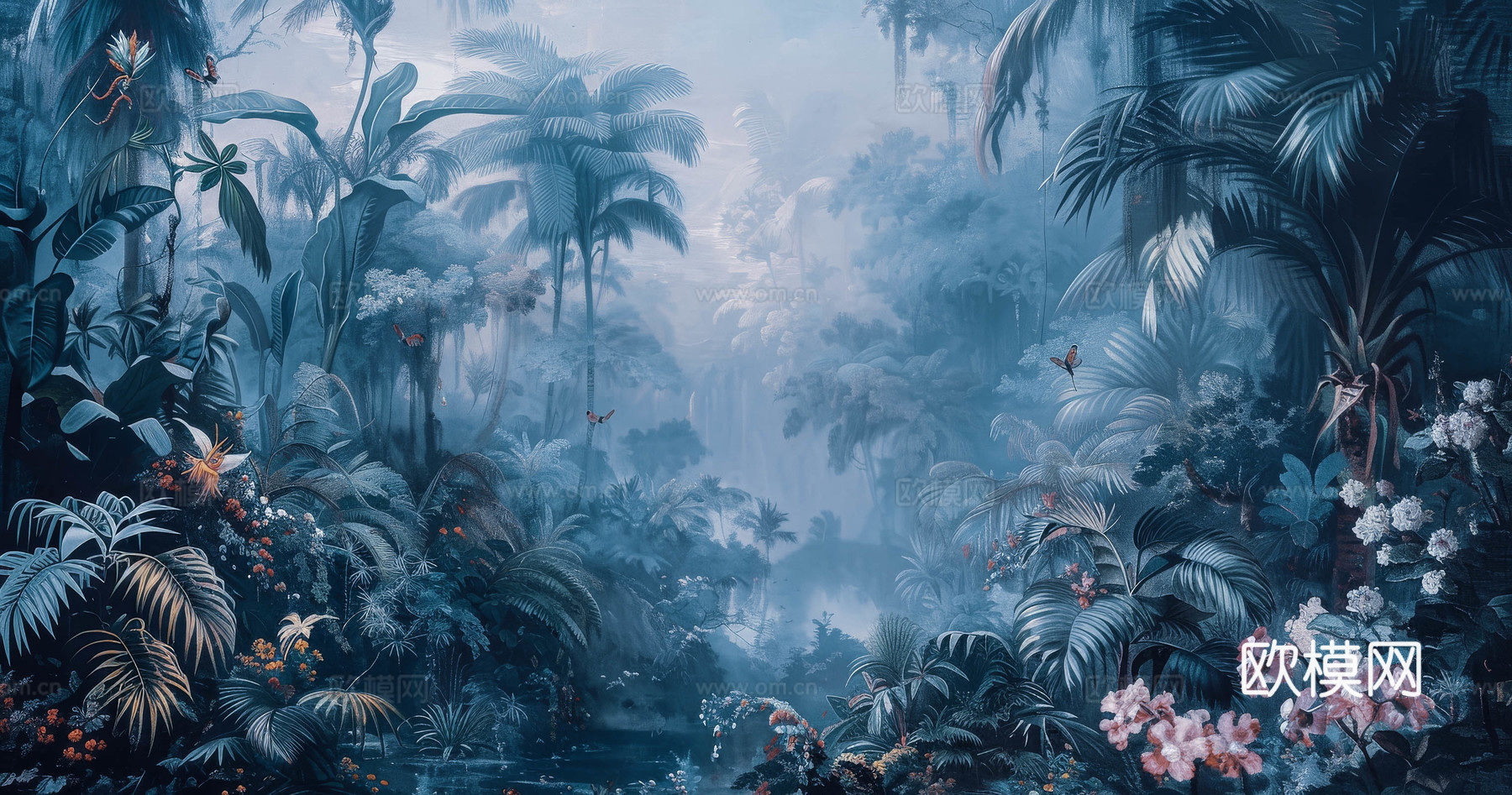 欧式田园热带雨林壁纸下载（渲染图6）