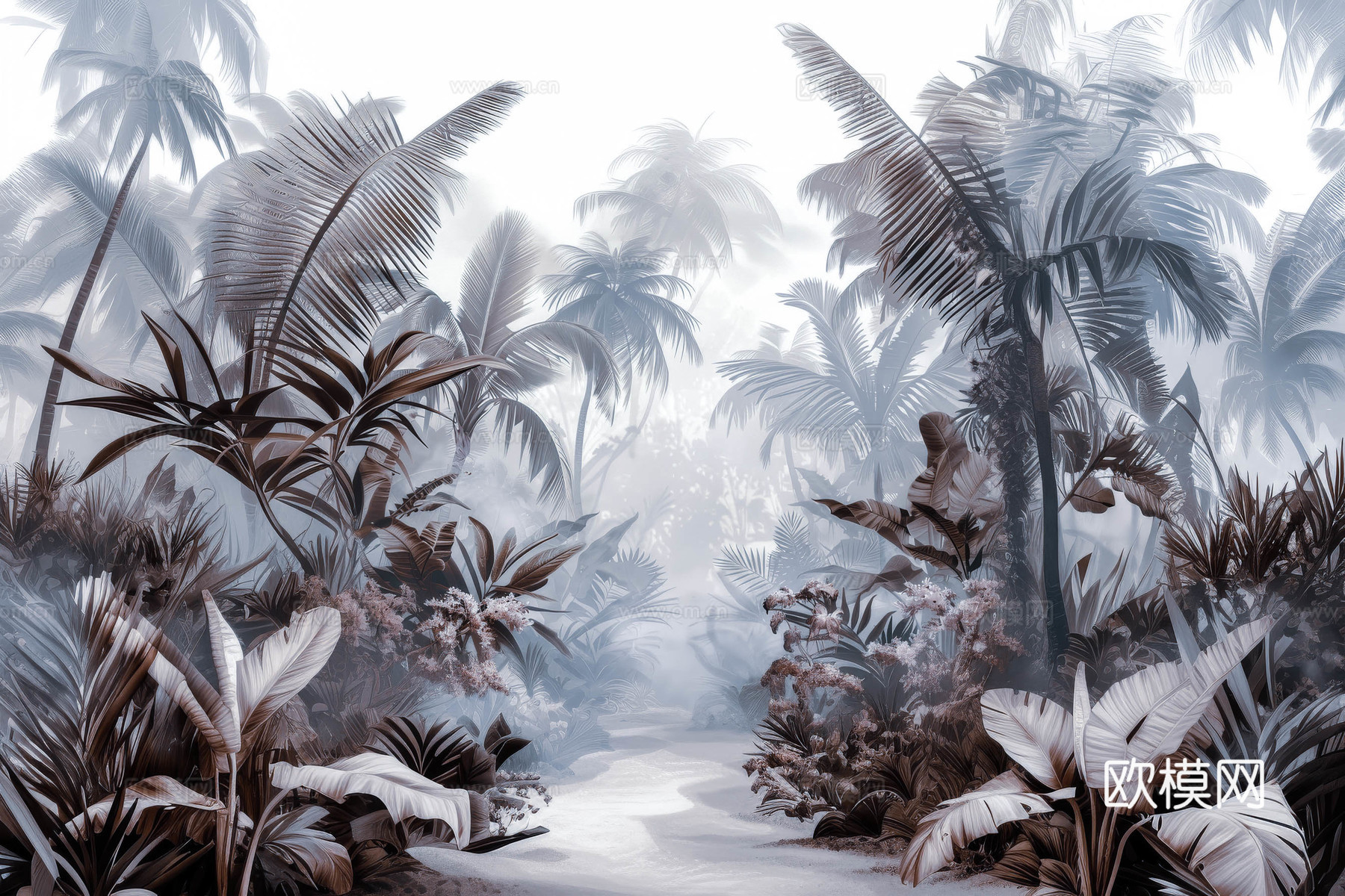 欧式田园热带雨林壁纸下载（渲染图3）