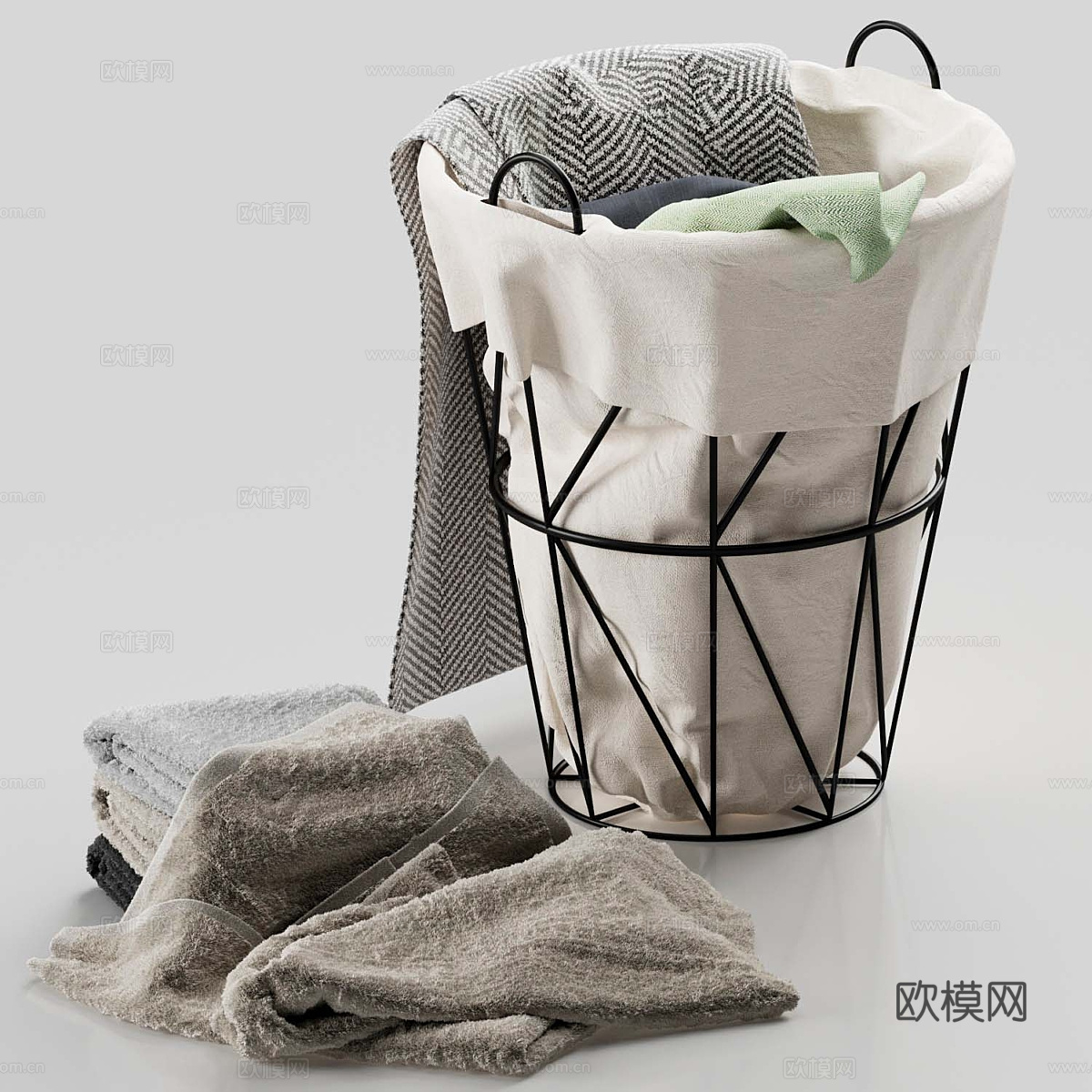 洗衣篮 收纳篮3d模型