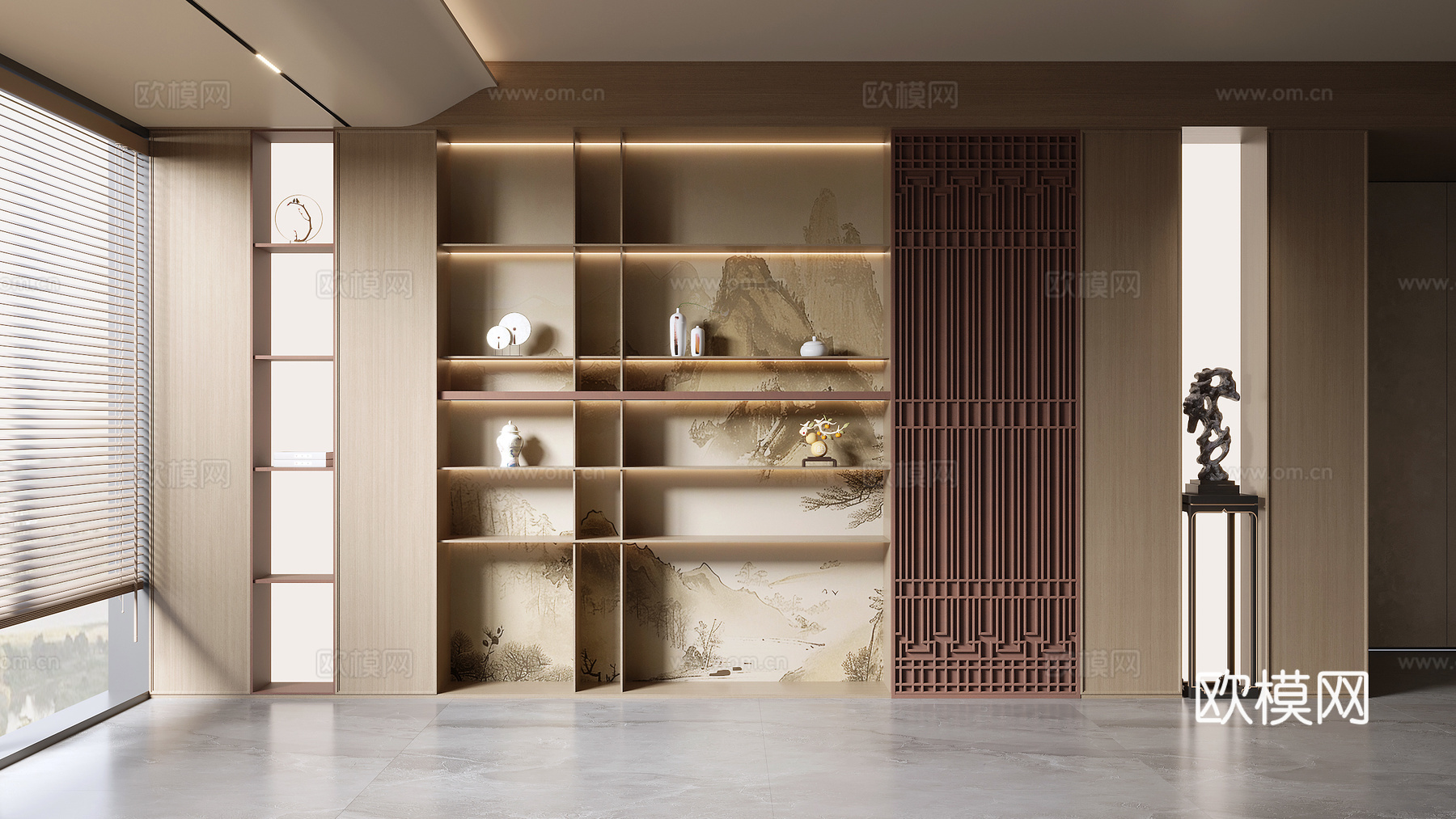 宋式美学装饰柜3d模型