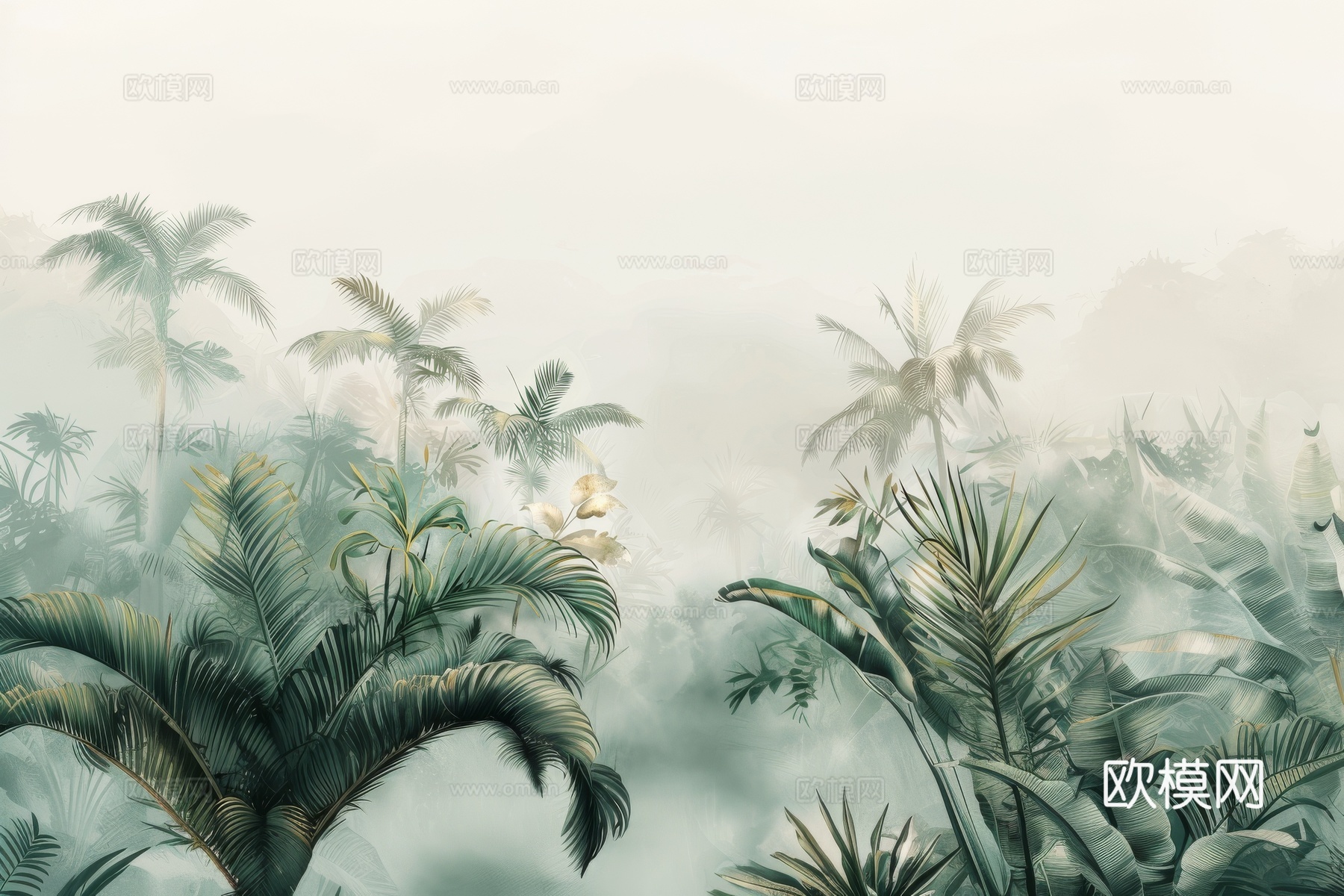 欧式田园热带雨林壁纸下载（渲染图3）