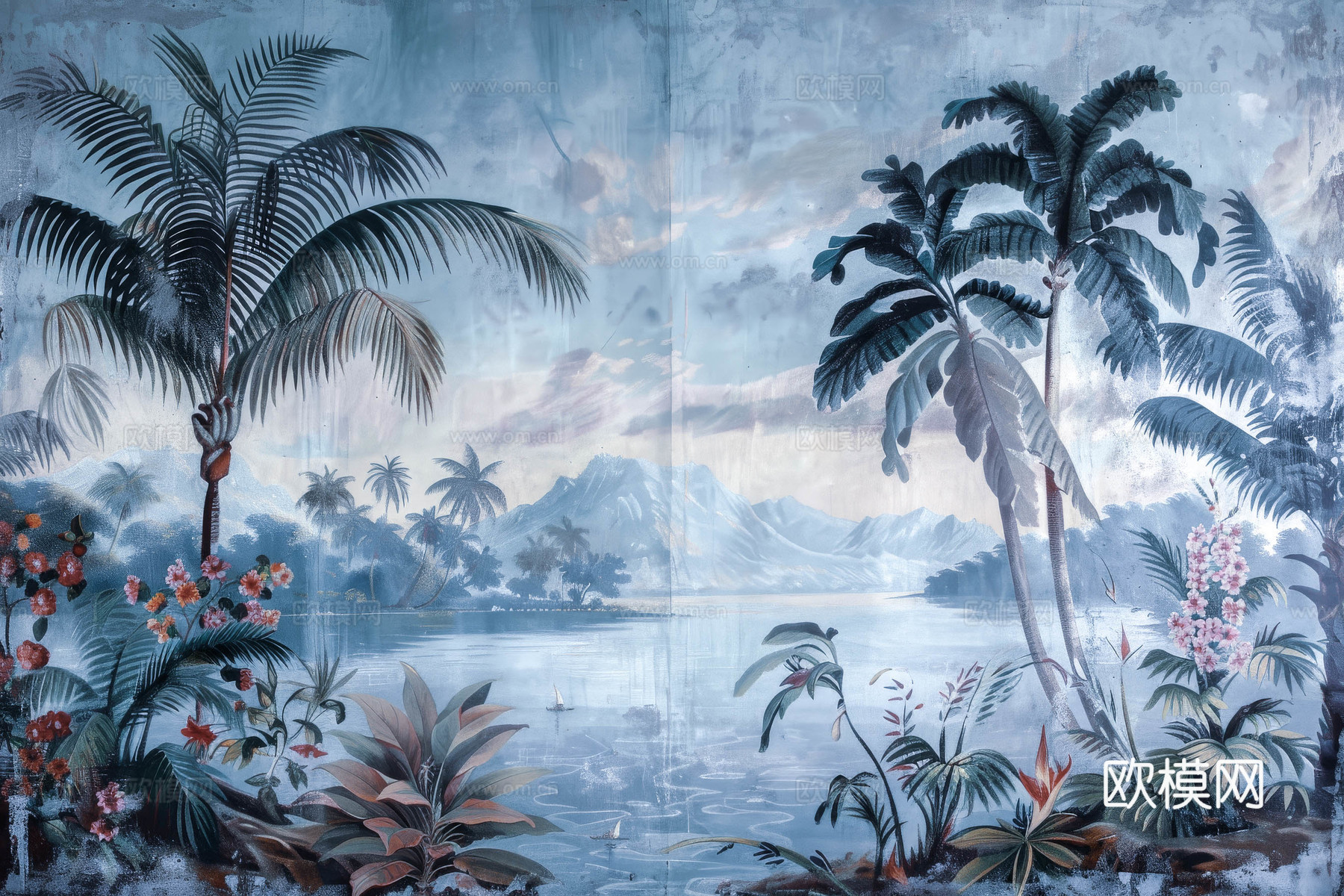 欧式田园热带雨林壁纸下载（渲染图7）