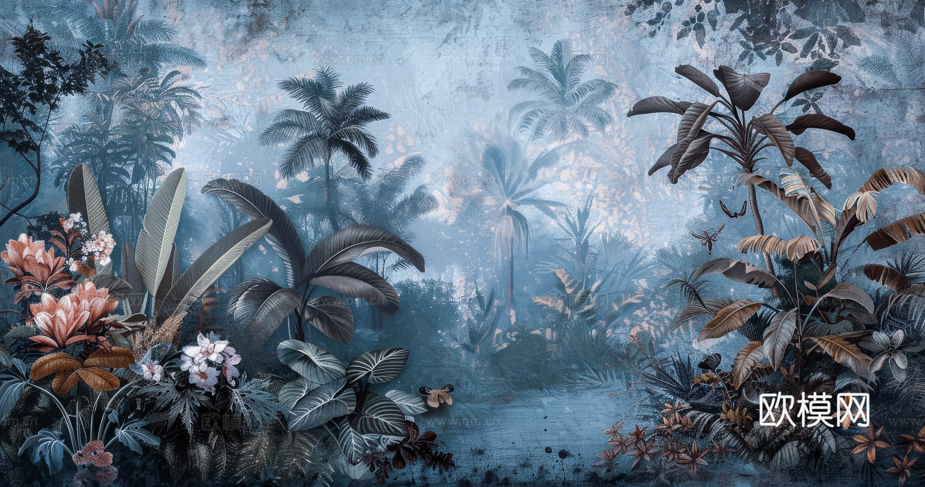 欧式田园热带雨林壁纸下载（渲染图1）