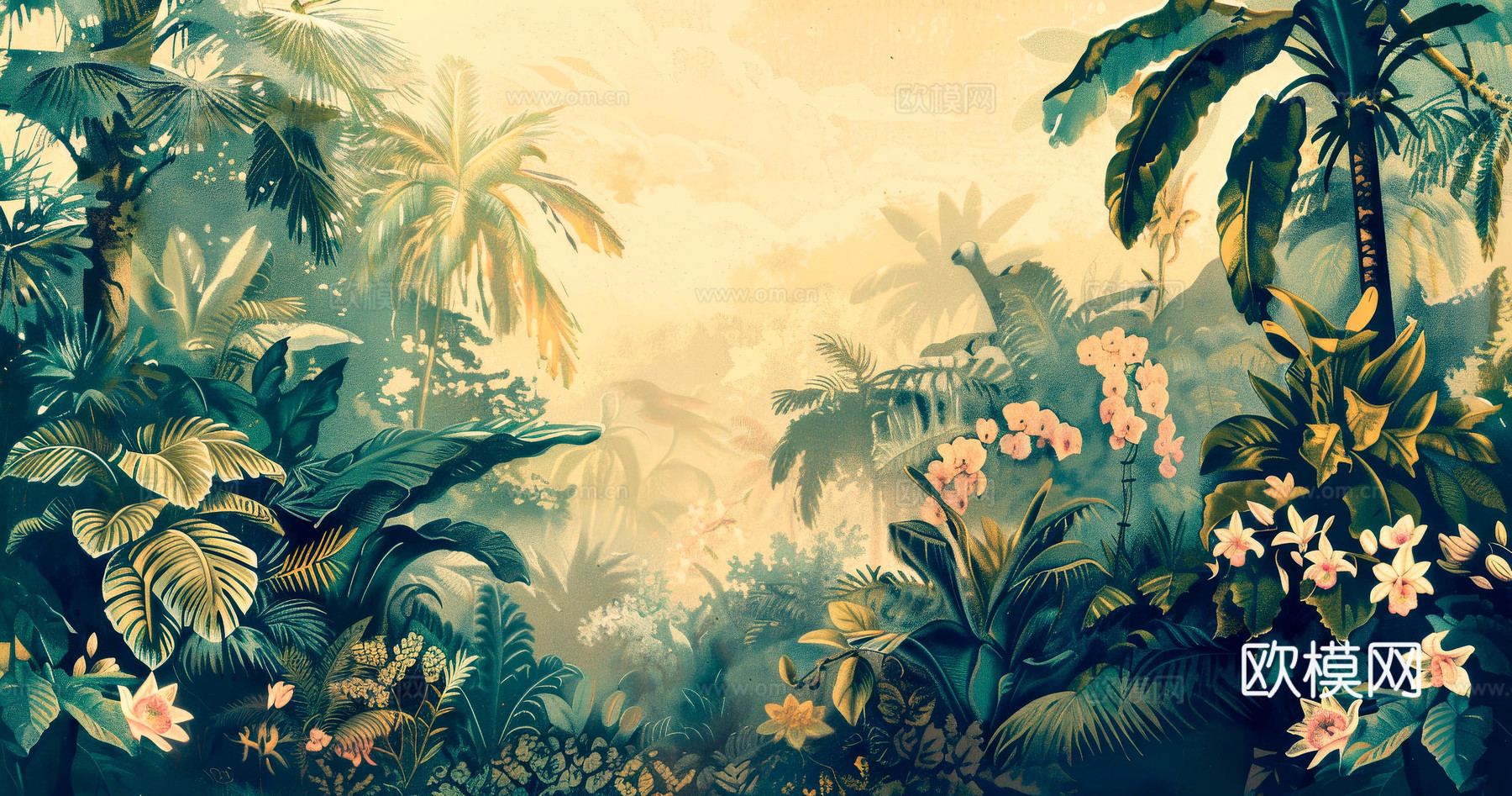 欧式田园热带雨林壁纸下载（渲染图8）