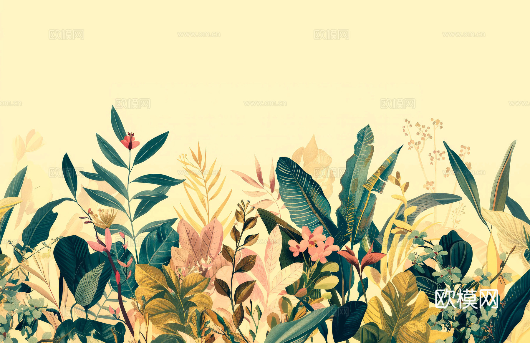 欧式田园热带雨林壁纸下载（渲染图8）