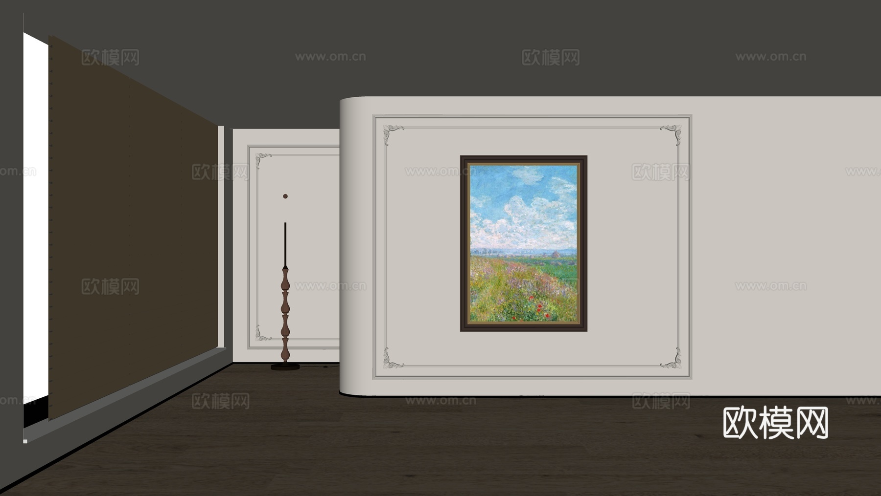 美式装饰画su模型