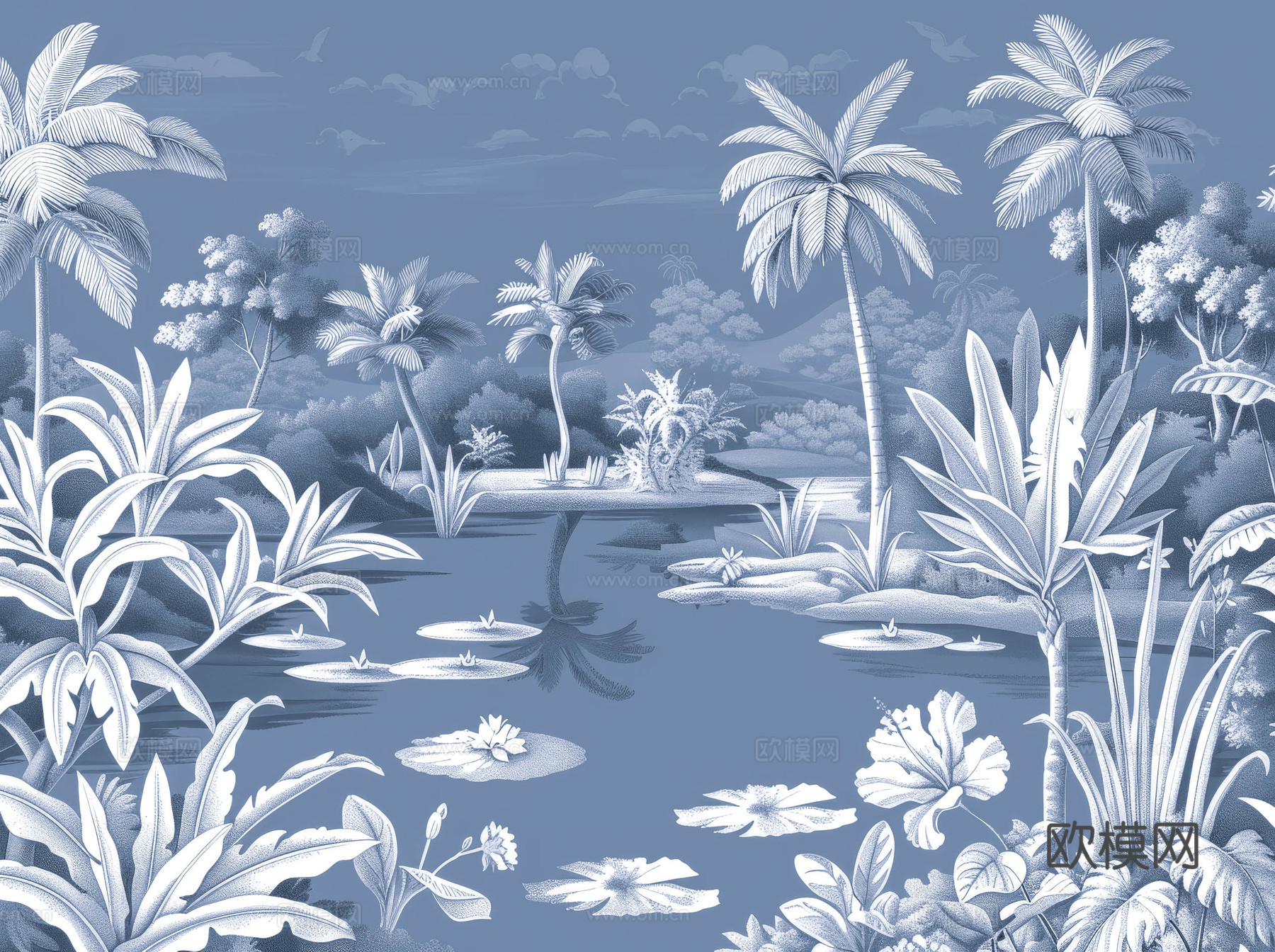 欧式田园热带雨林壁纸下载（渲染图7）