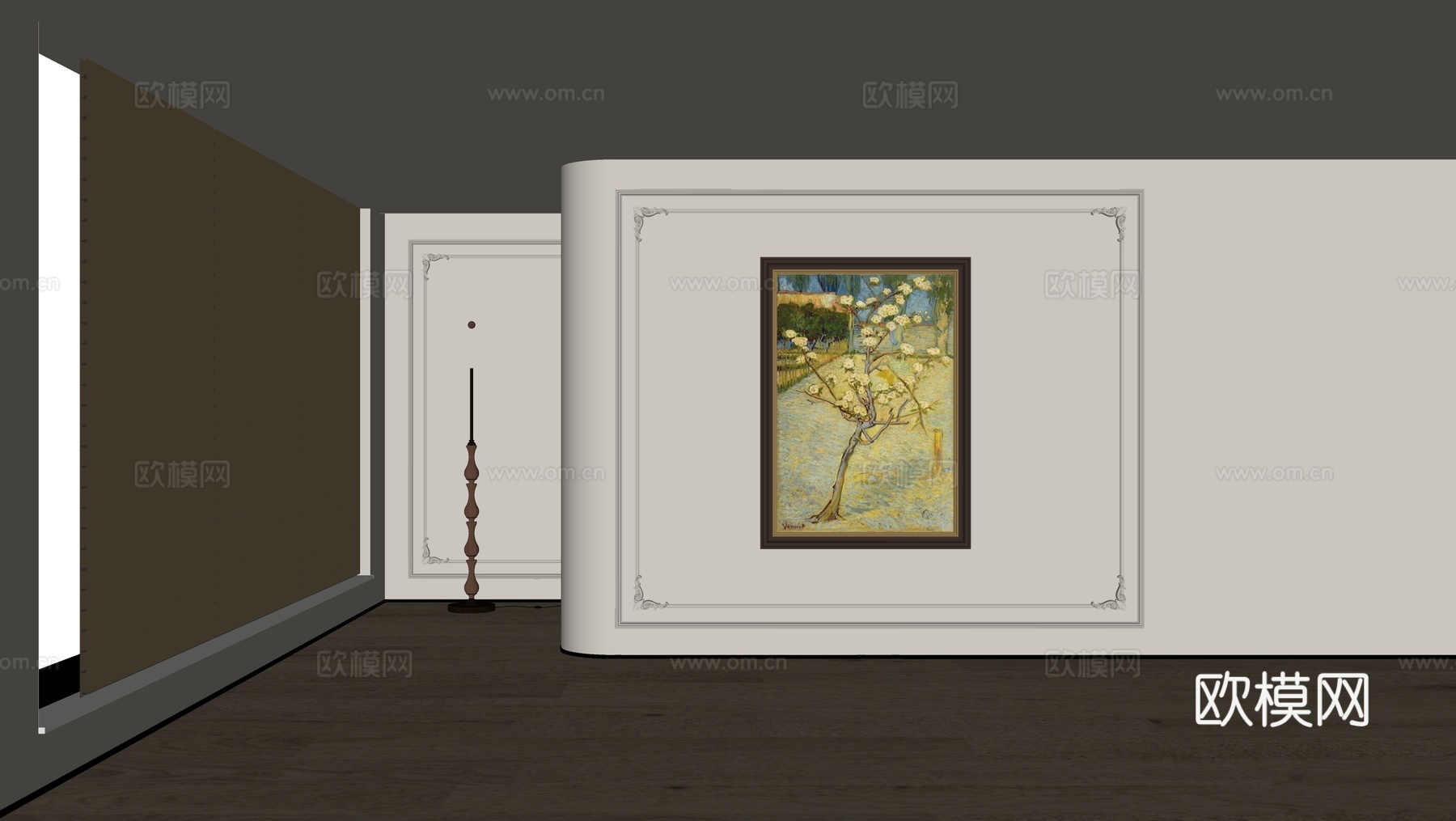 美式装饰画su模型