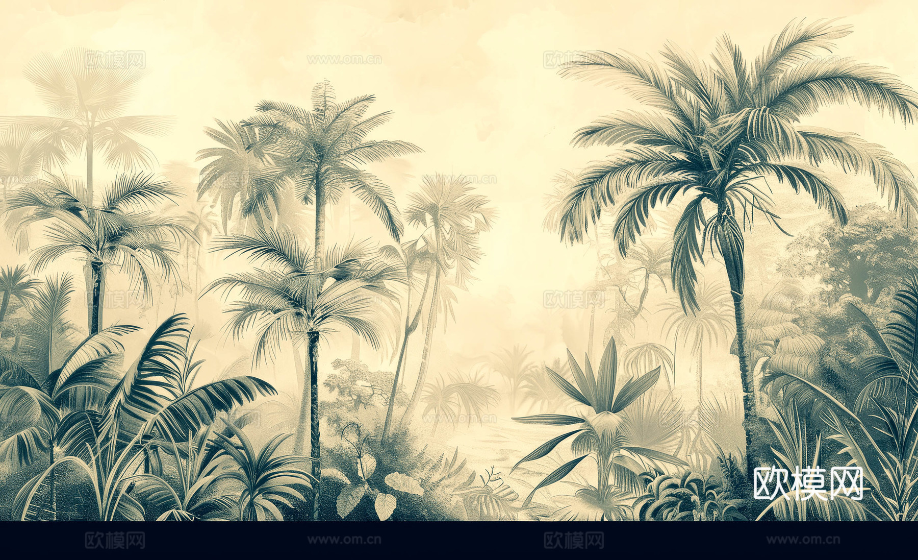 欧式田园热带雨林壁纸下载（渲染图5）