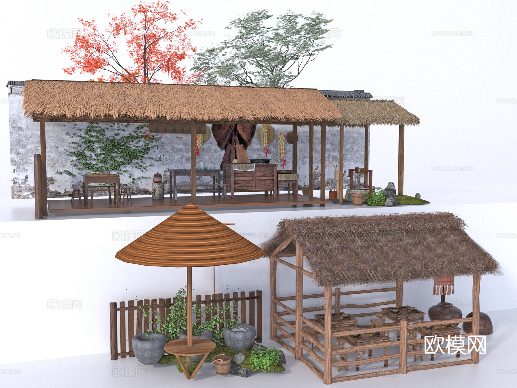 茅草屋3d模型