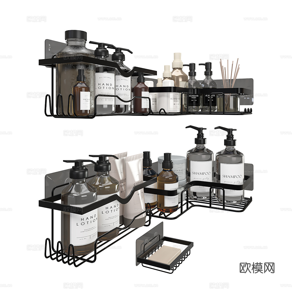 现代浴室配件 洗护用品3d模型