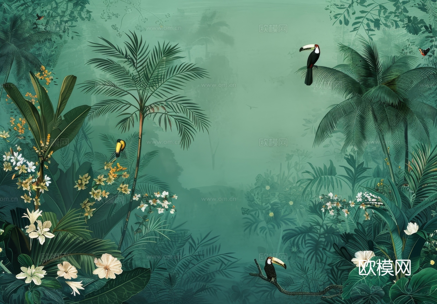 欧式田园热带雨林壁纸下载（渲染图8）