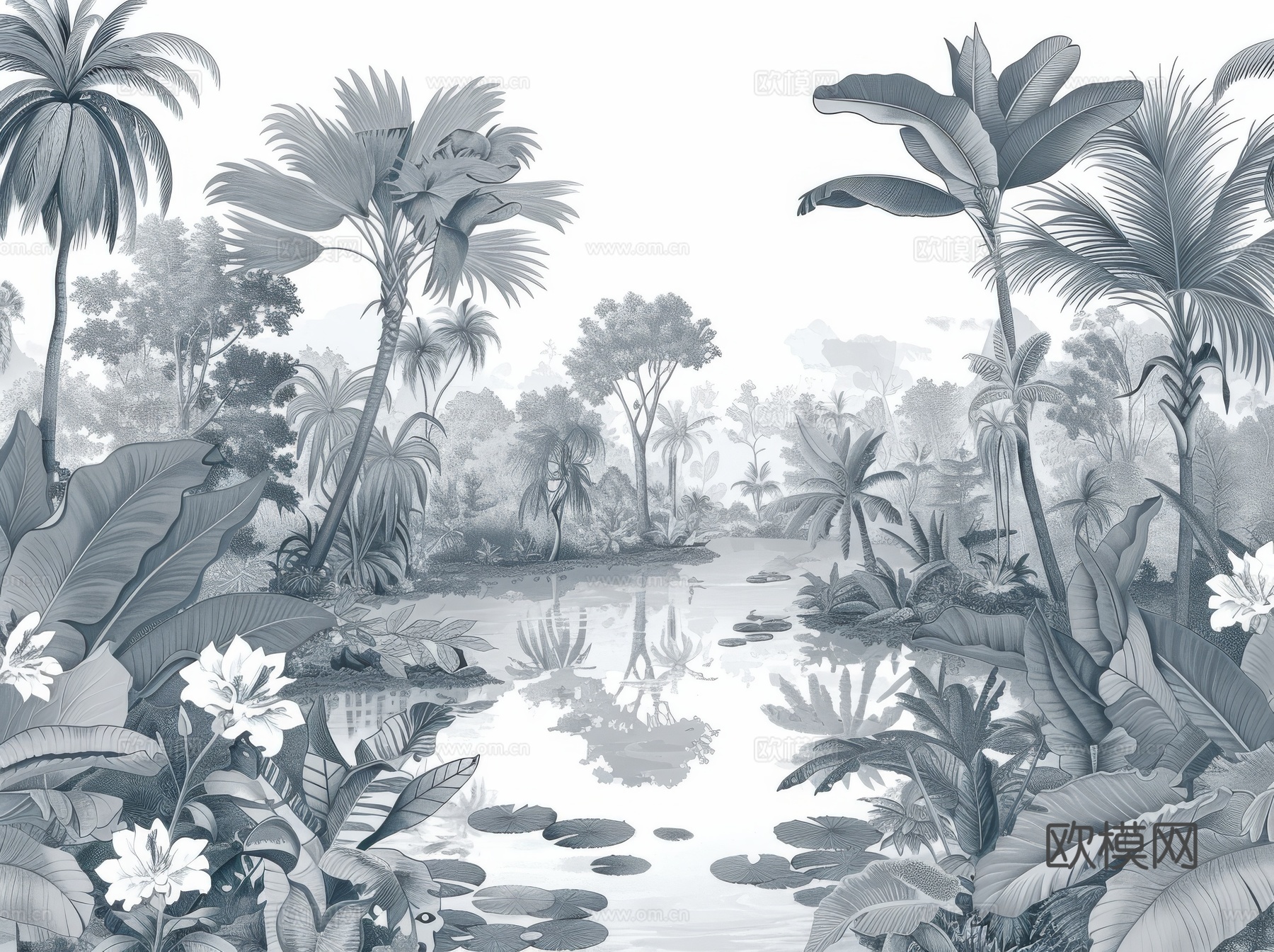 欧式田园热带雨林壁纸下载（渲染图7）