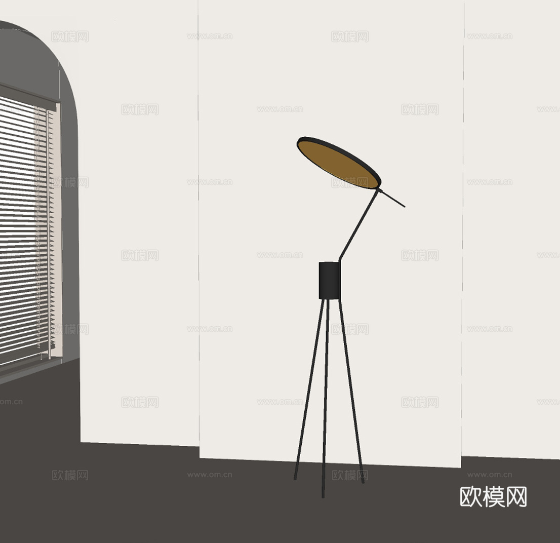 现代极简落地灯su模型