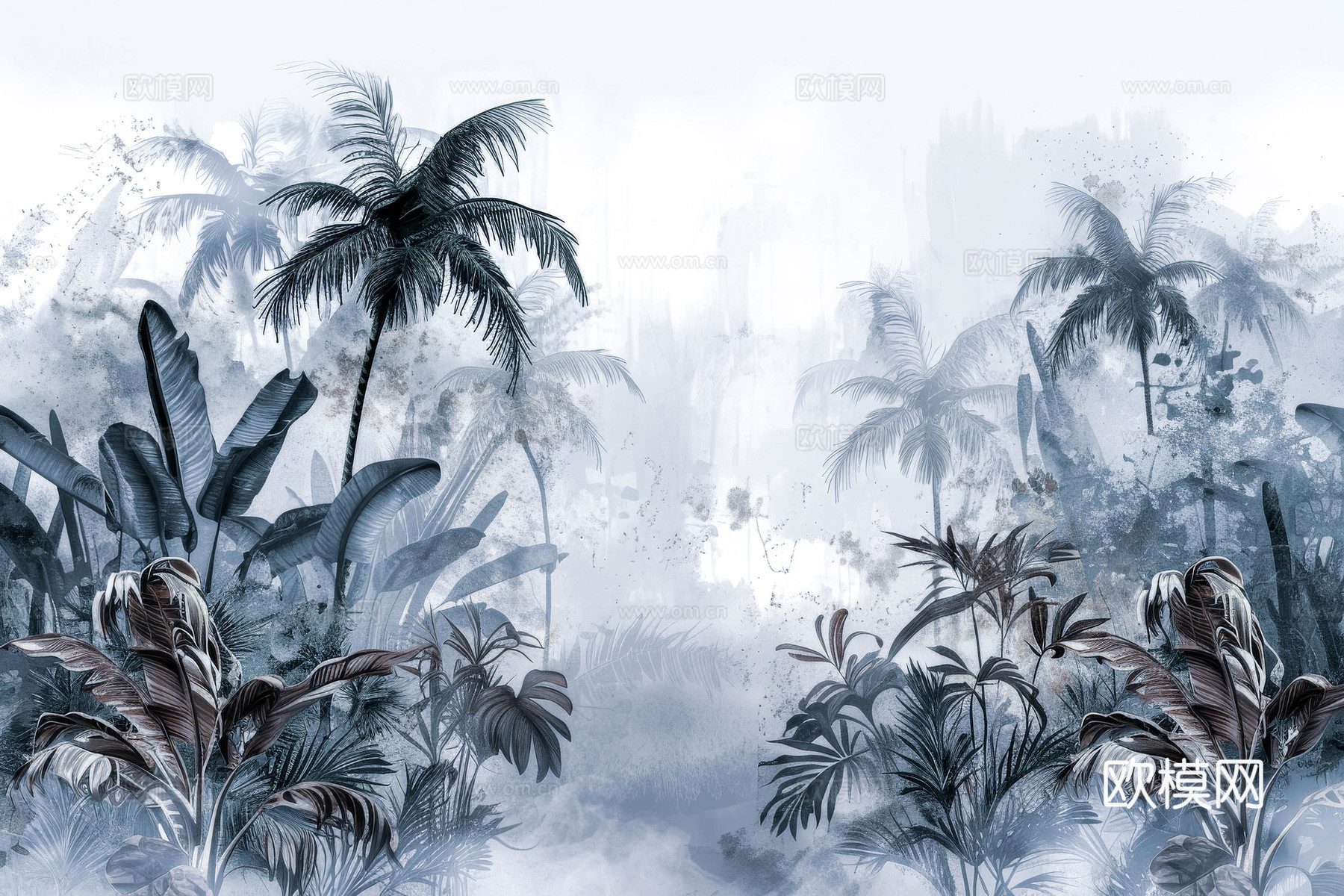 欧式田园热带雨林壁纸下载（渲染图2）