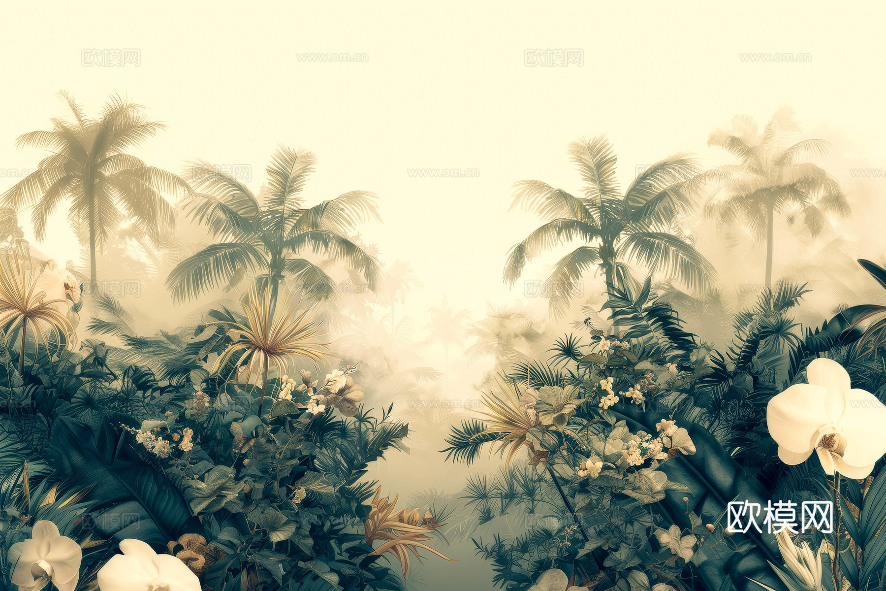 欧式田园热带雨林壁纸下载（渲染图7）