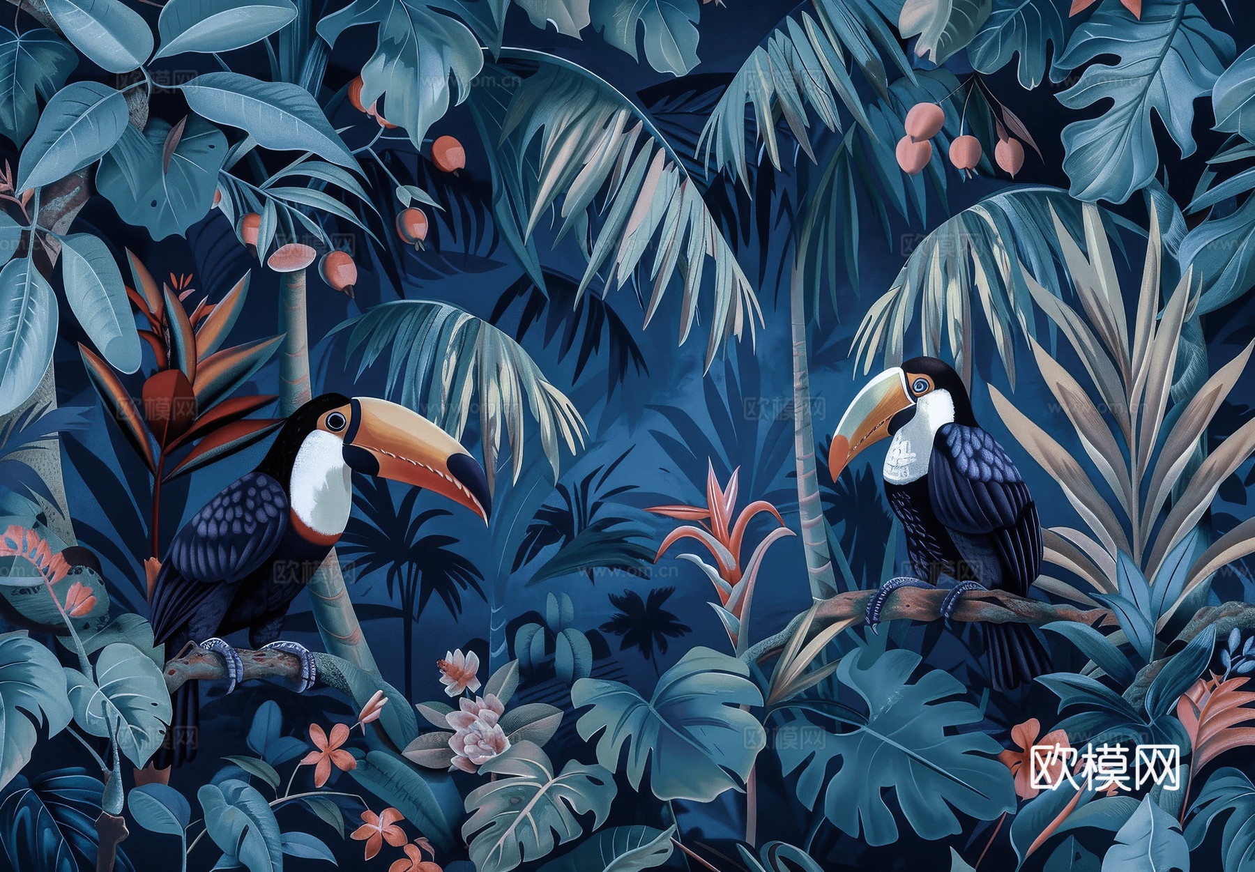 欧式田园热带雨林壁纸下载（渲染图4）