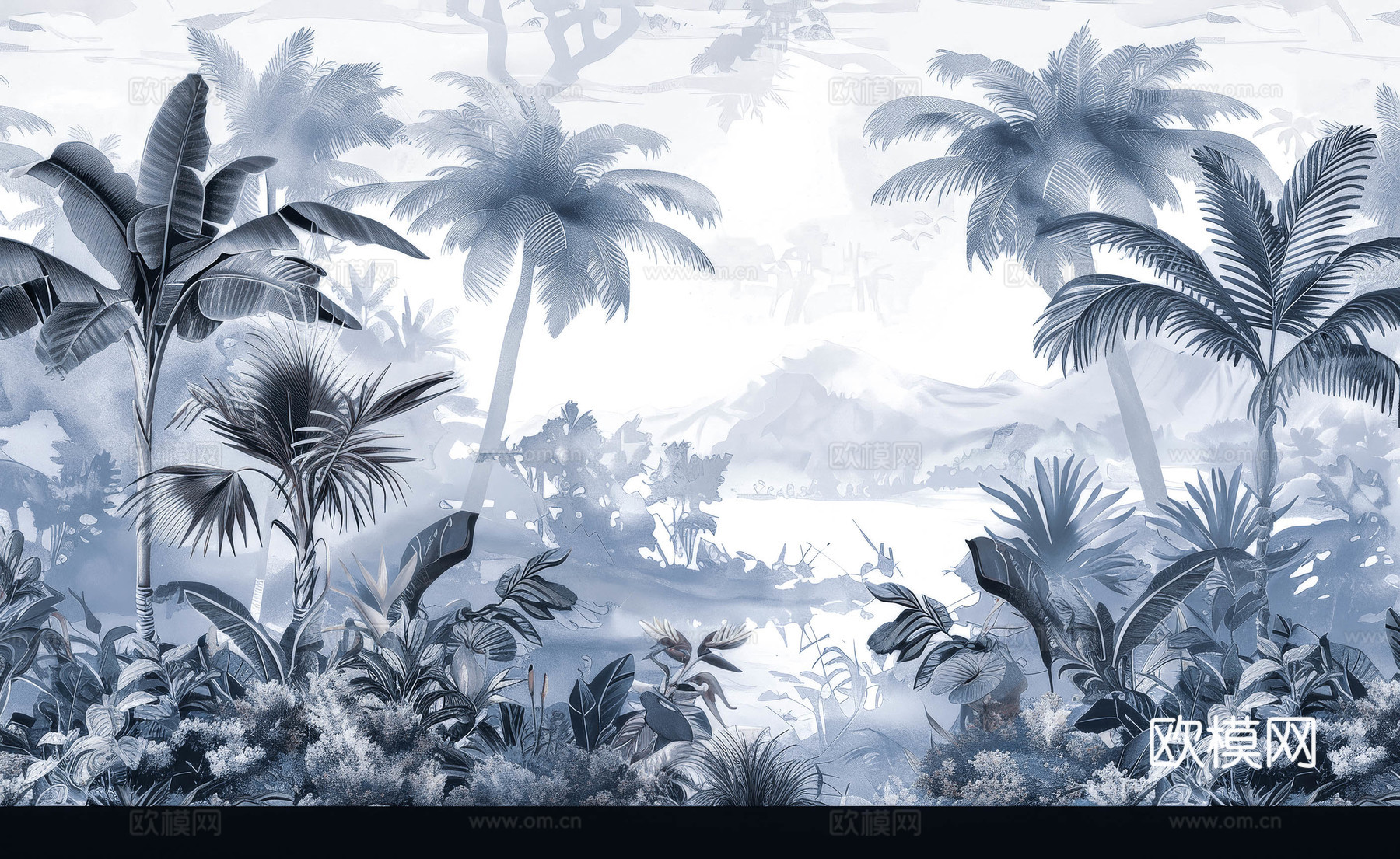 欧式田园热带雨林壁纸下载（渲染图4）