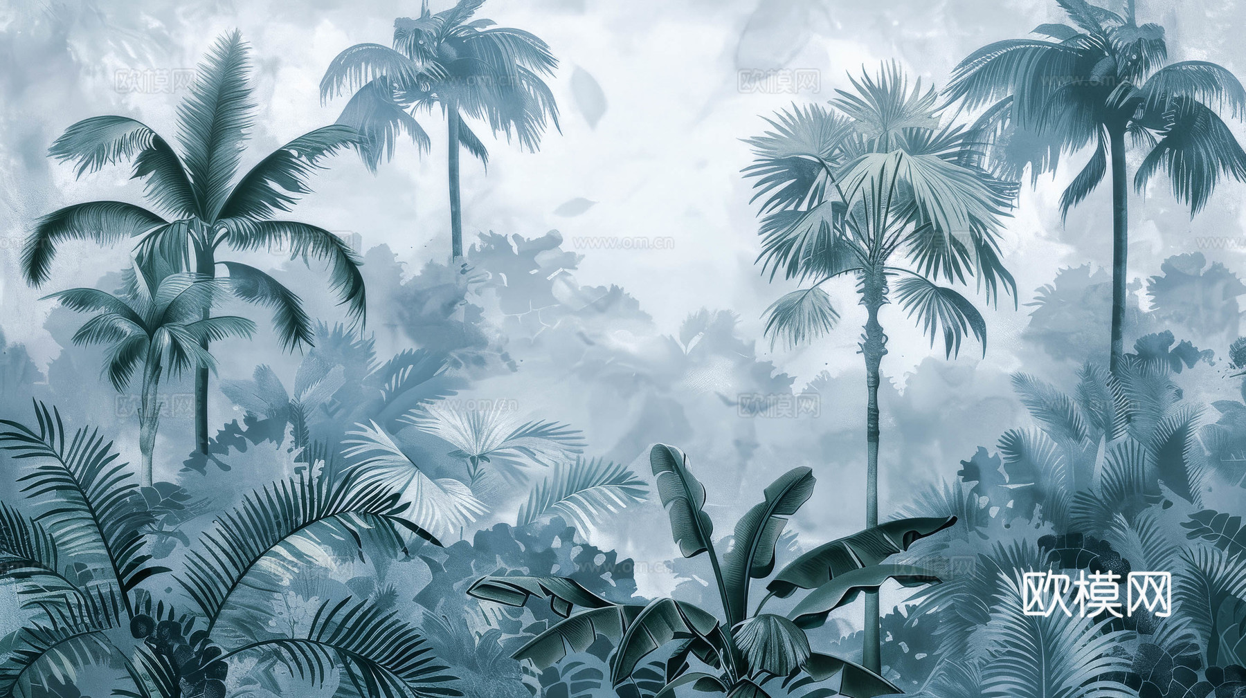 欧式田园热带雨林壁纸下载（渲染图1）