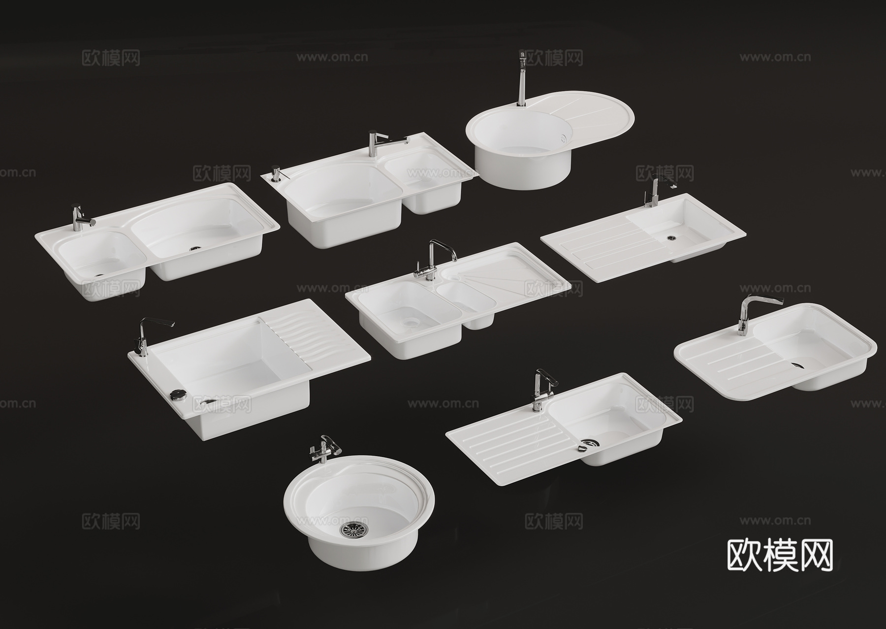 现代台盆 洗手池 水龙头3d模型