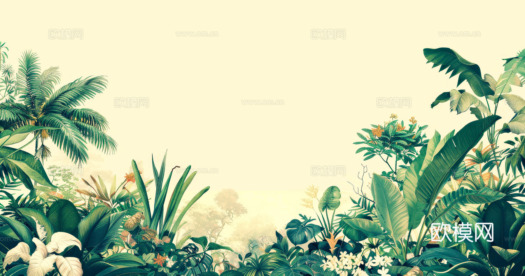 欧式田园热带雨林壁纸下载（渲染图8）