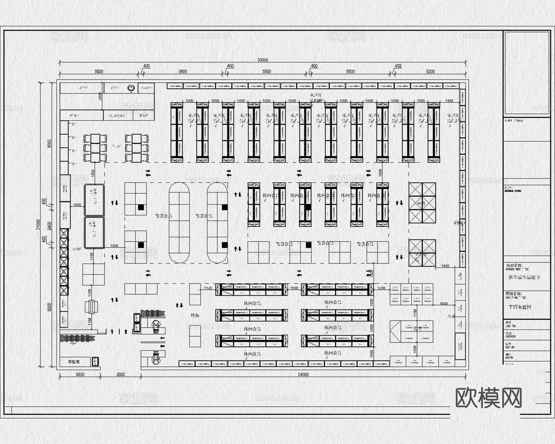 超市 连锁超市 超市卖场 百货商场 购物中心 生鲜超市cad施工图