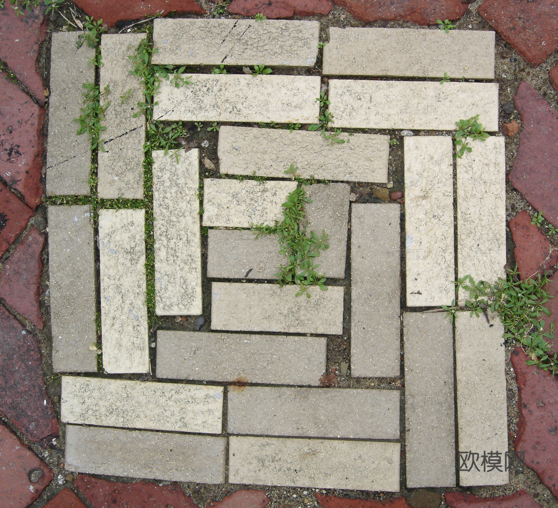 砖块路面  石材拼花 复古做旧墙砖地砖