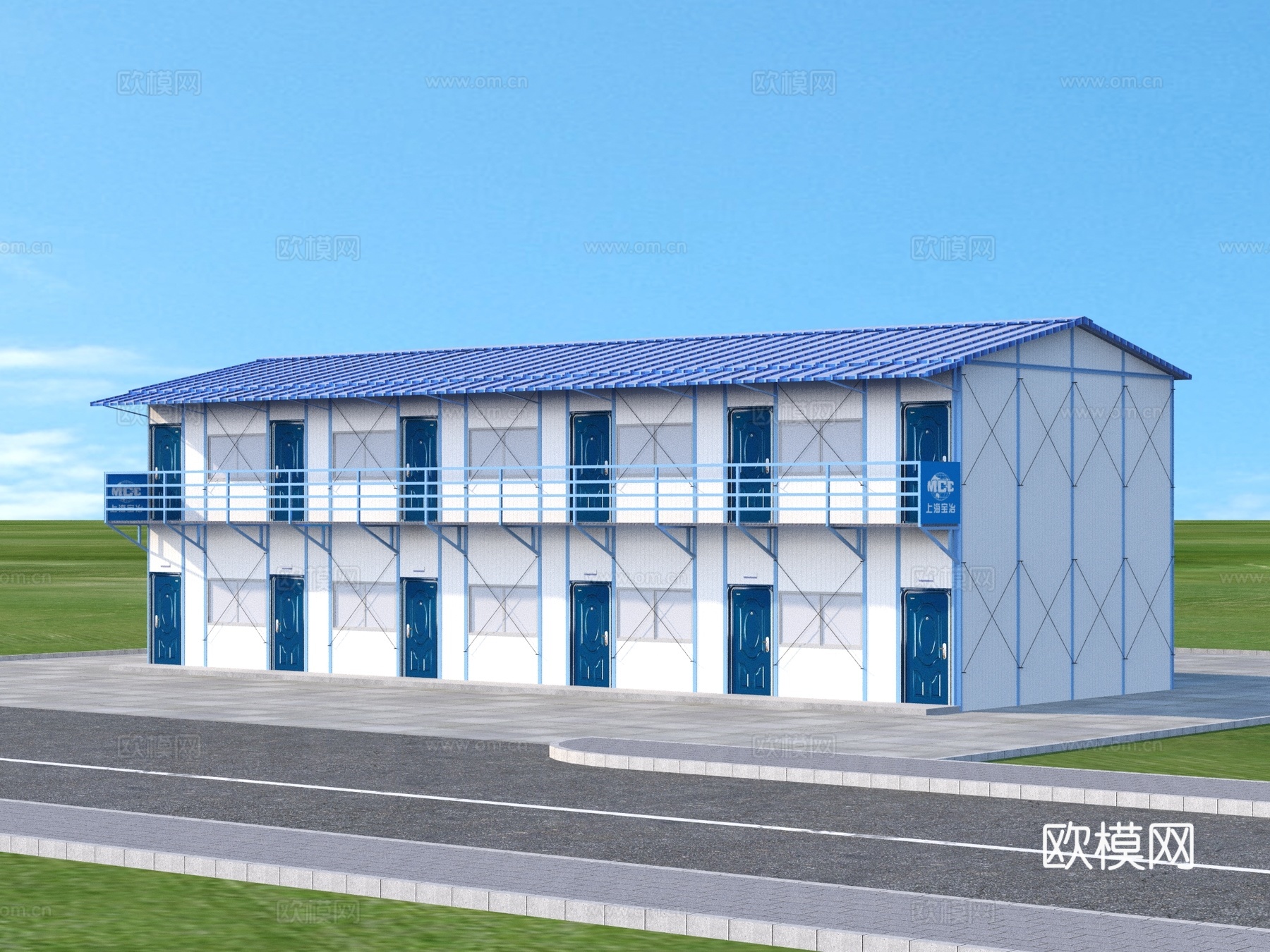 活动板房 施工板房 简易板房3d模型