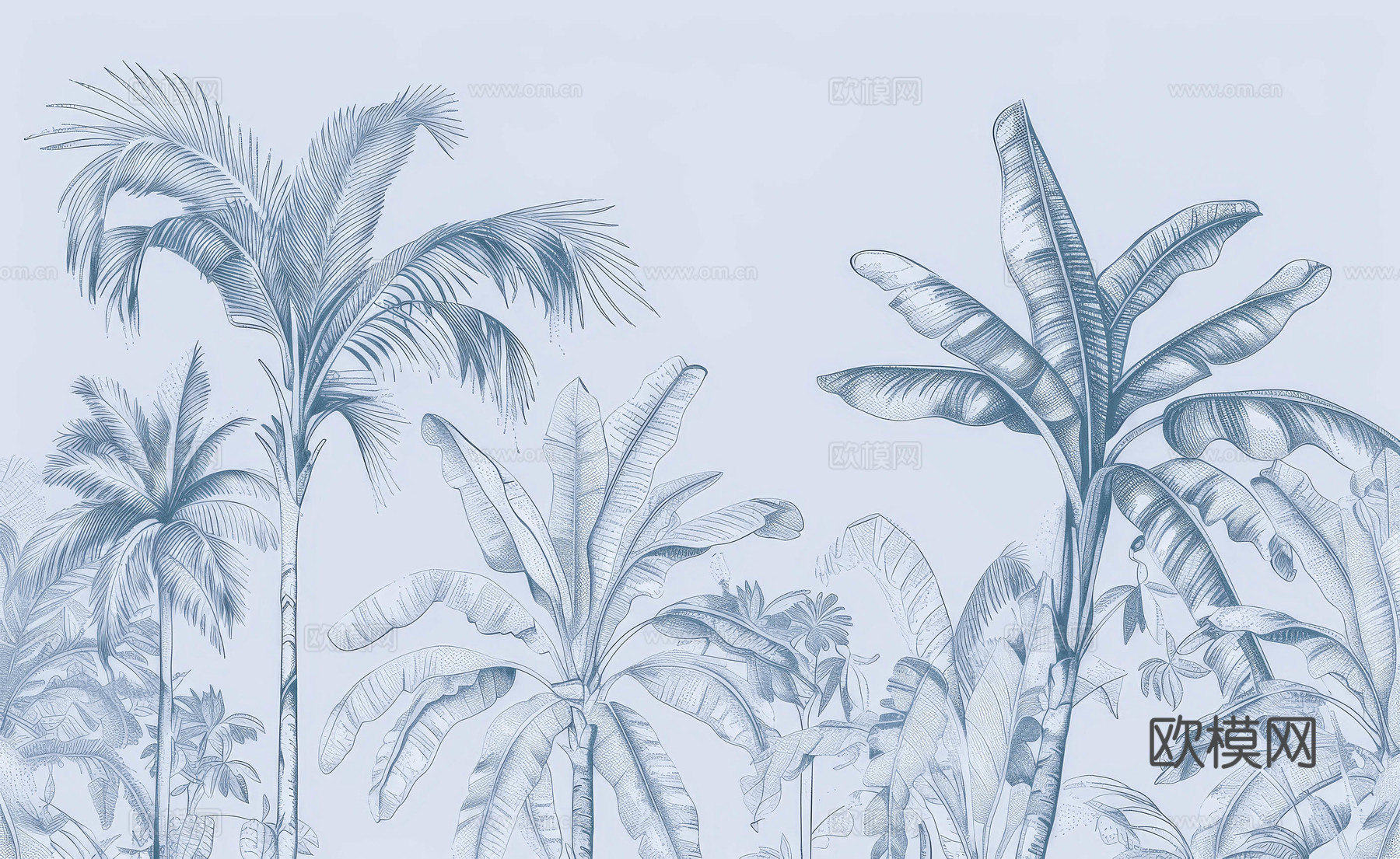 欧式田园热带雨林壁纸下载（渲染图6）